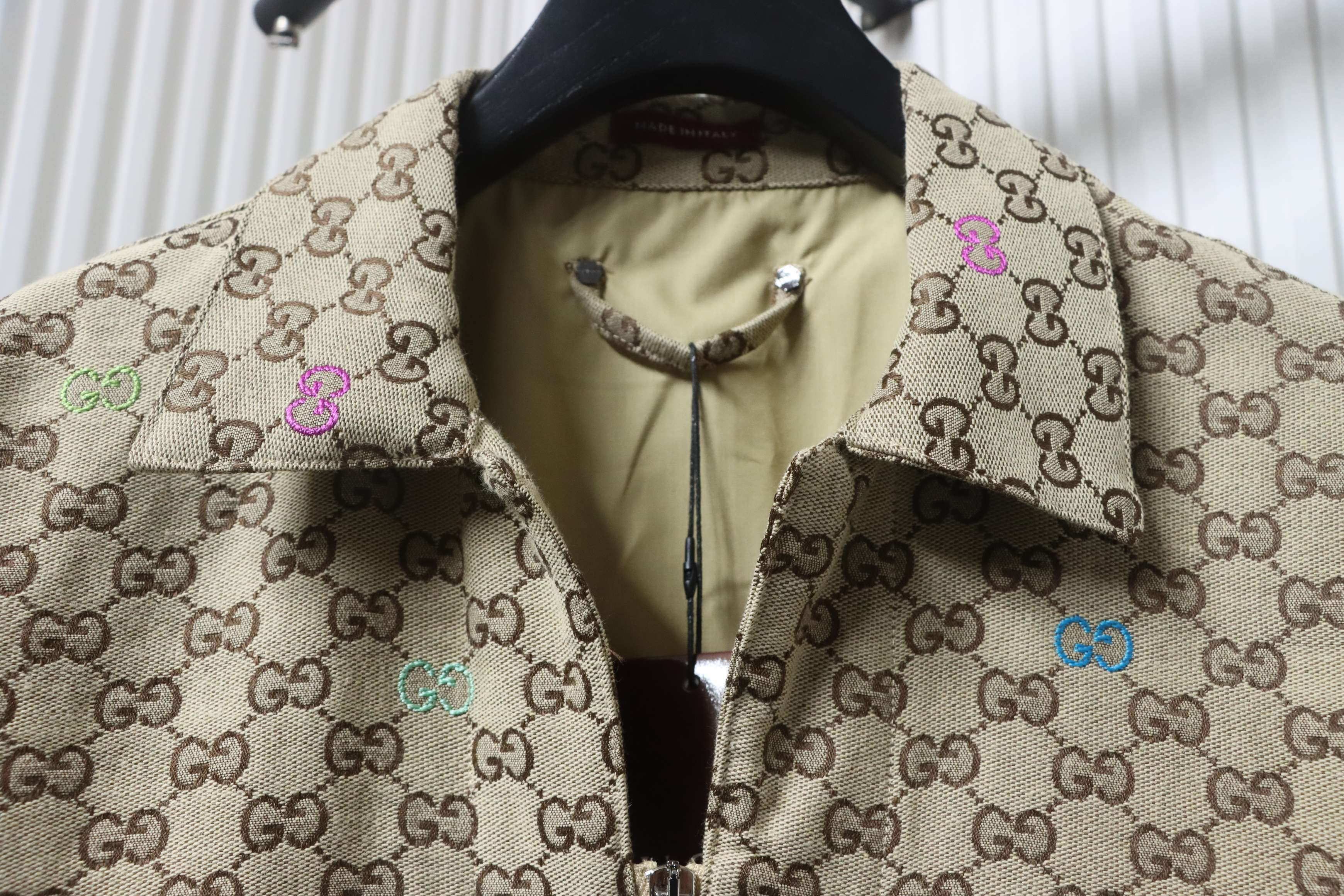   GG multicolor embroidered jacquard canvas zip jacket