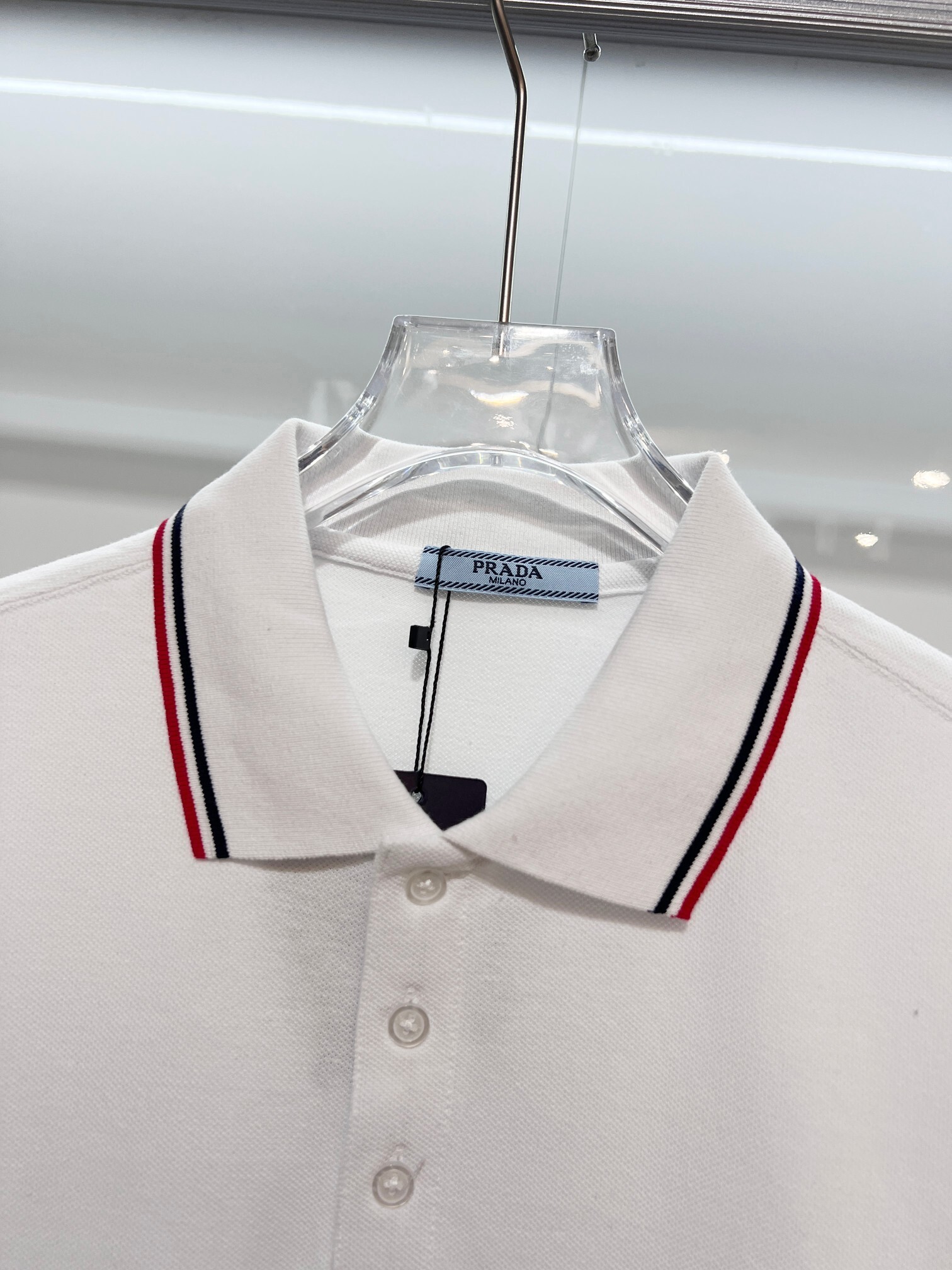    Prada Casual Short Sleeve Polo Shirt White