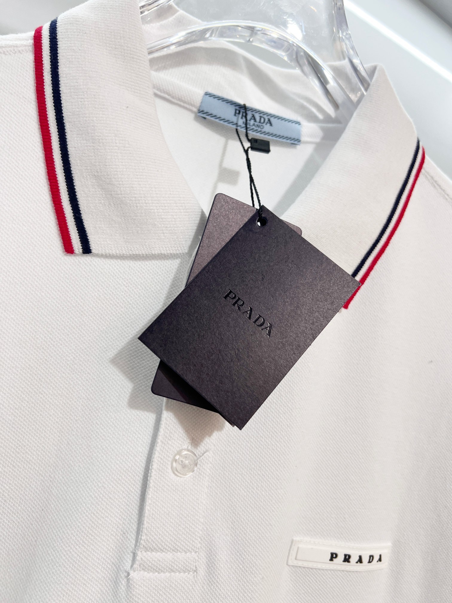    Prada Casual Short Sleeve Polo Shirt White