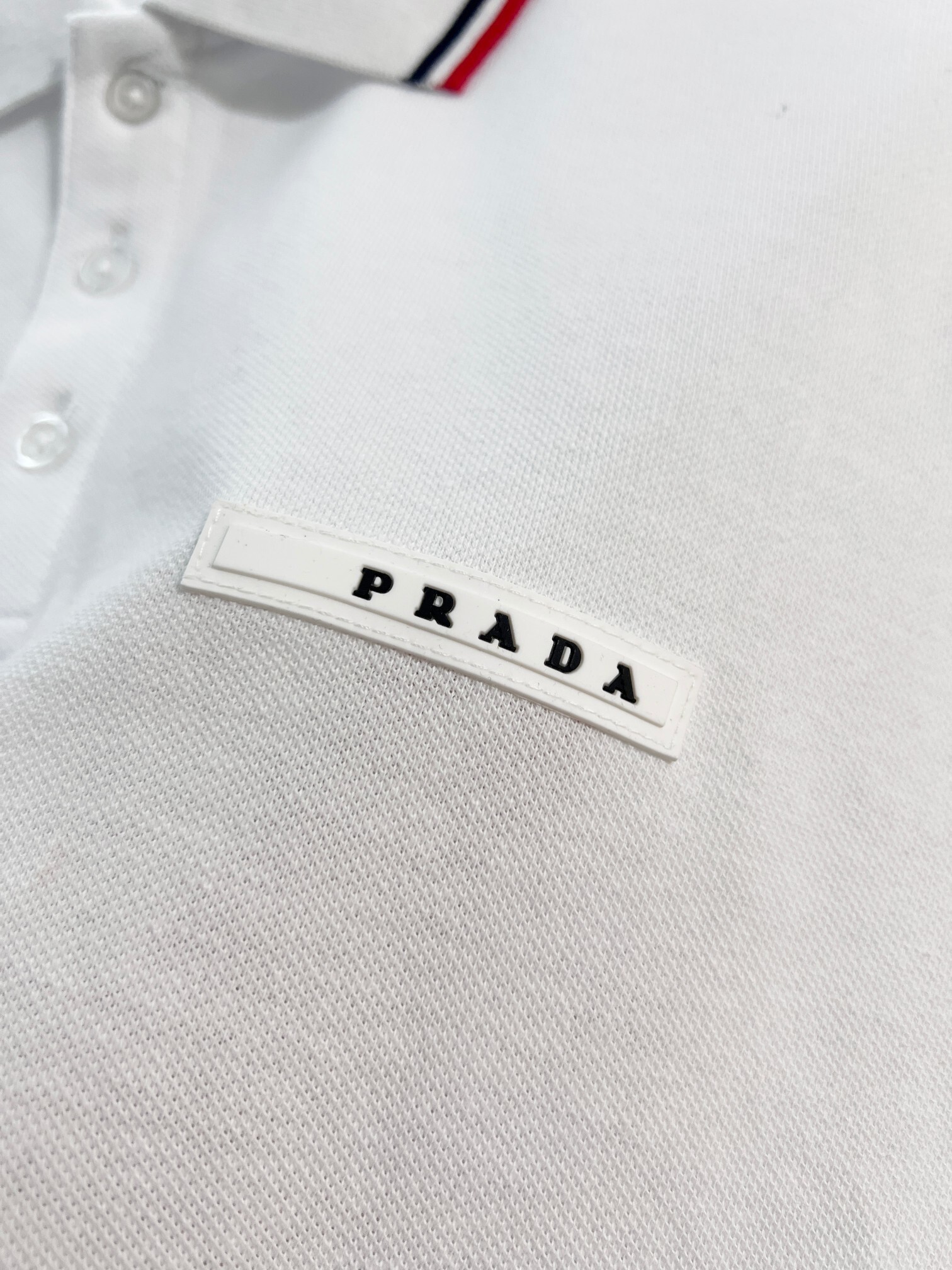    Prada Casual Short Sleeve Polo Shirt White