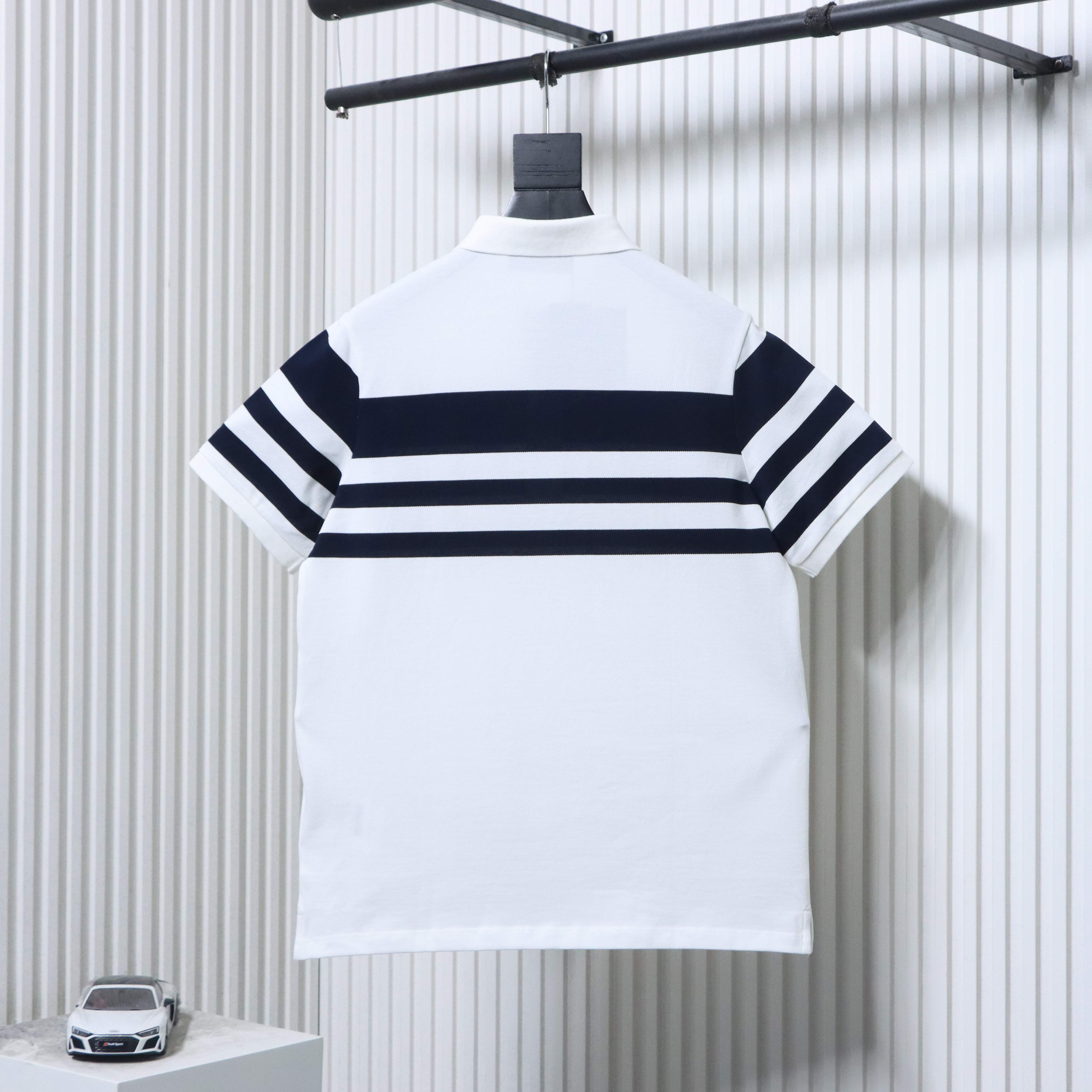    Prada Horizontal Stripe Polo Short Sleeve