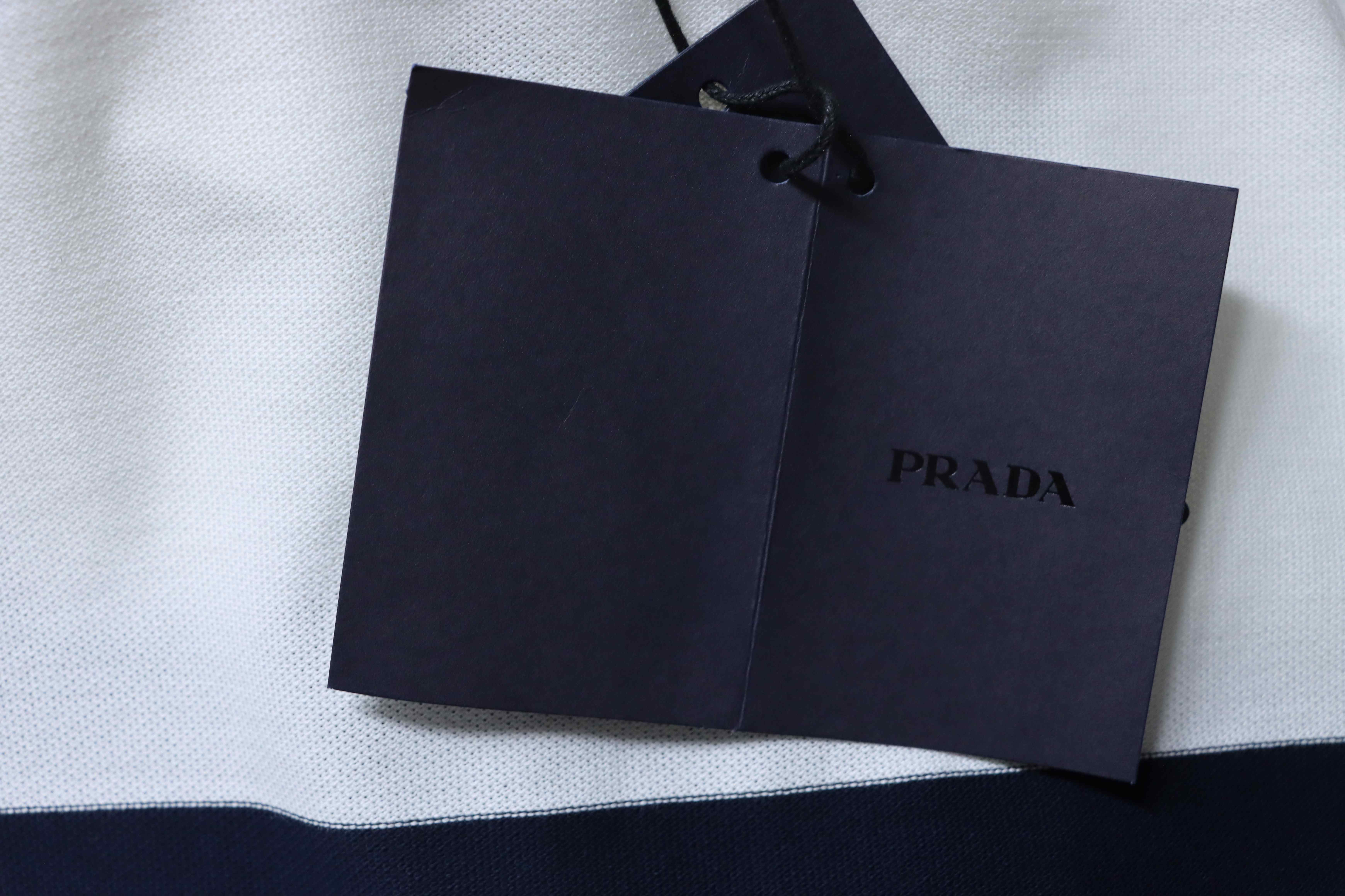    Prada Horizontal Stripe Polo Short Sleeve