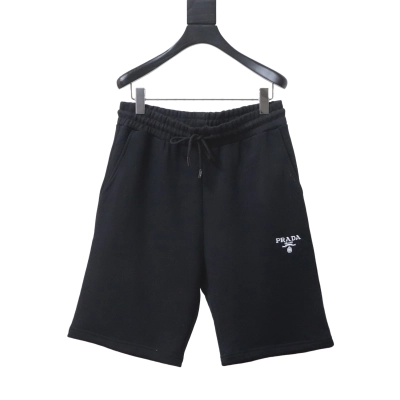    Prada Logo Embroidery Drawstring Shorts 01