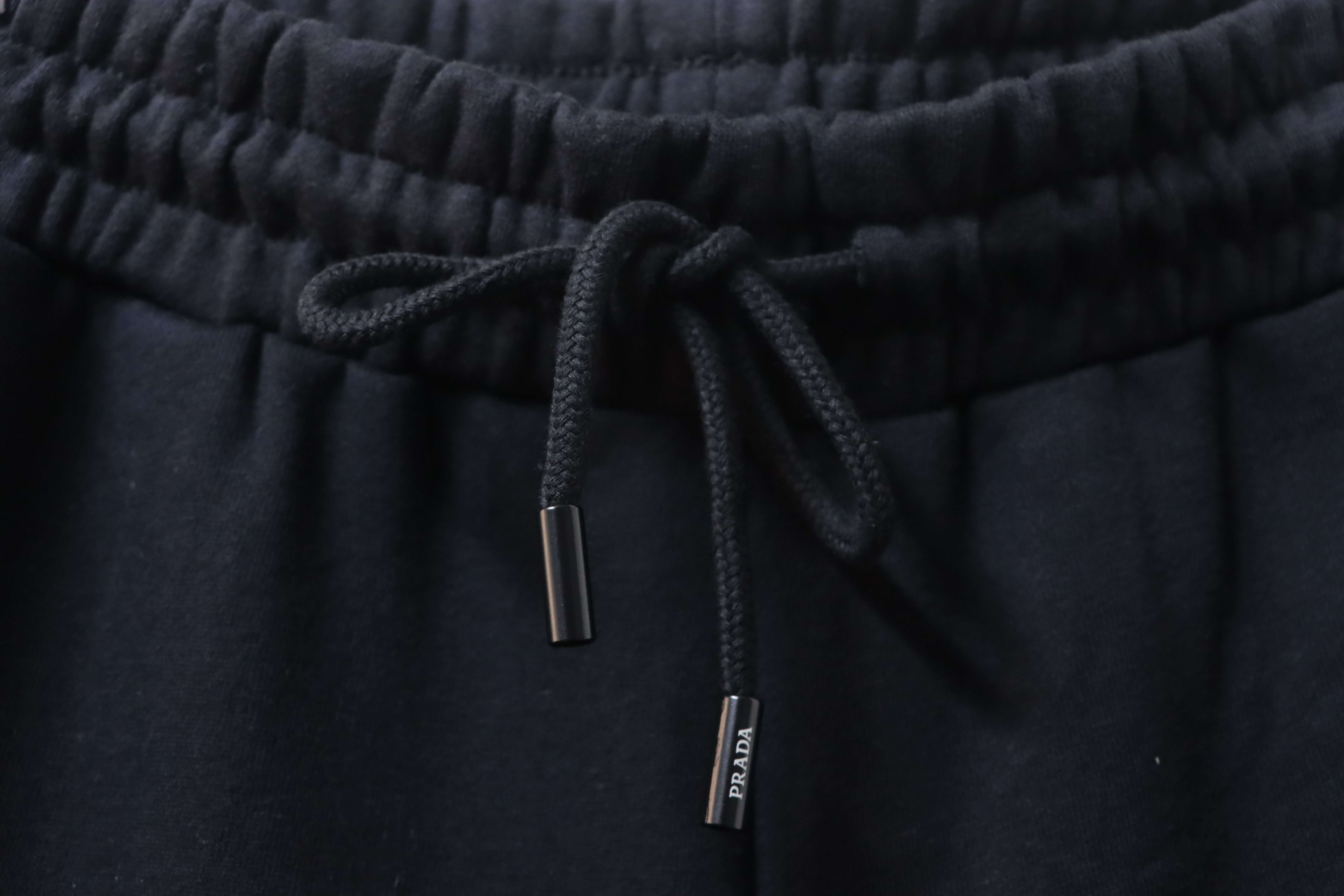    Prada Logo Embroidery Drawstring Shorts