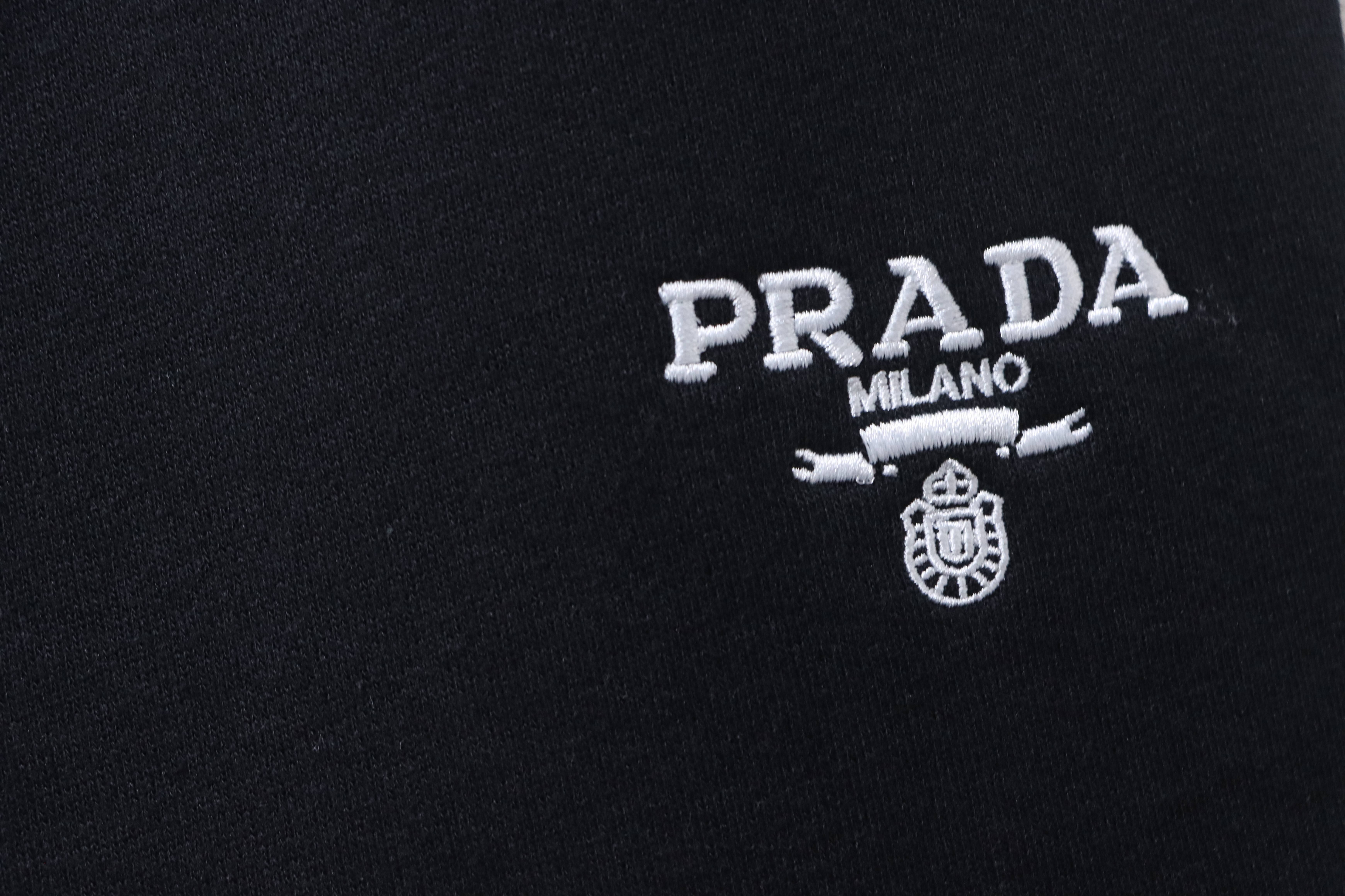    Prada Logo Embroidery Drawstring Shorts