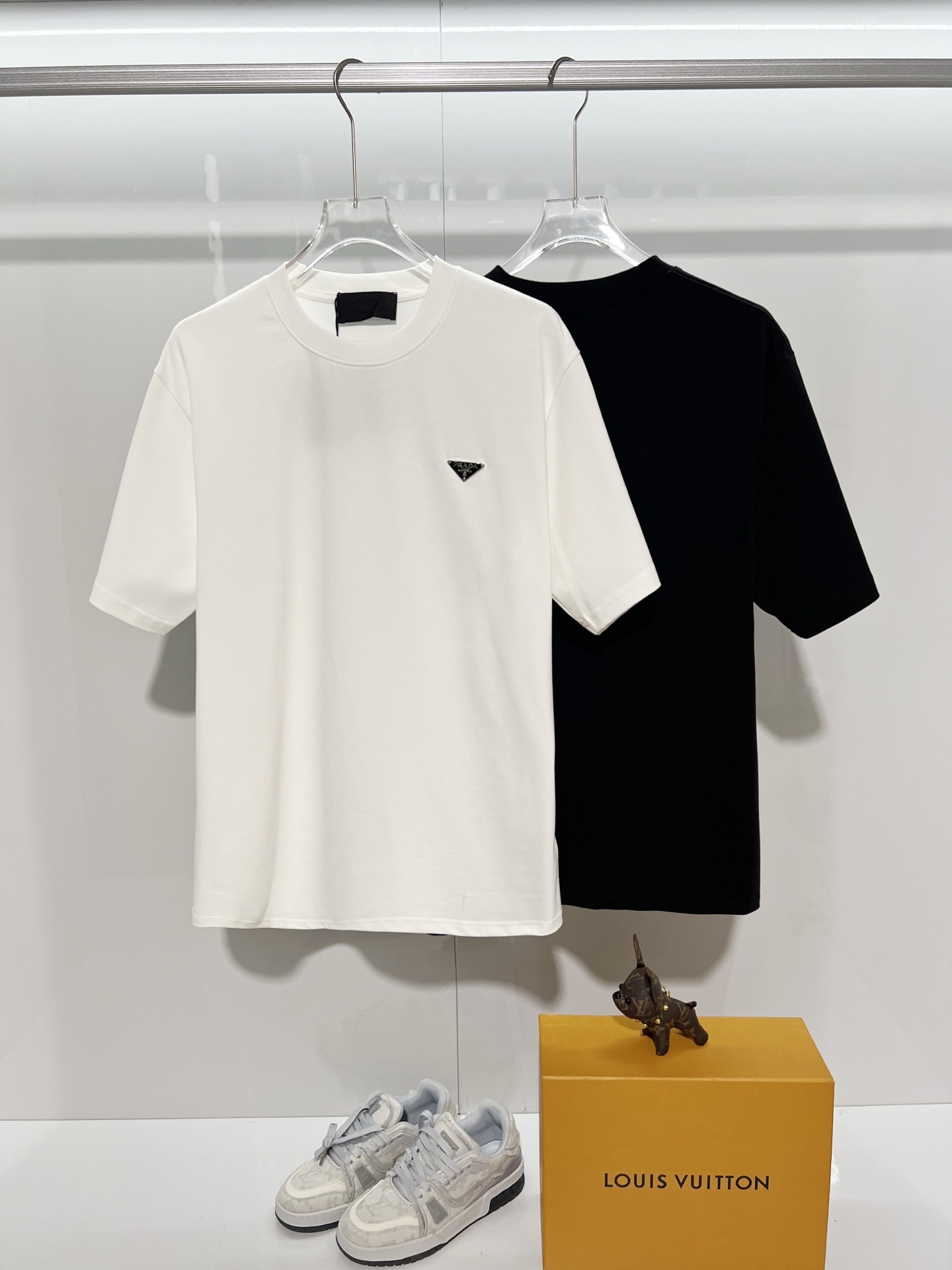    Prada Metal Triangle Letter Logo T-Shirt