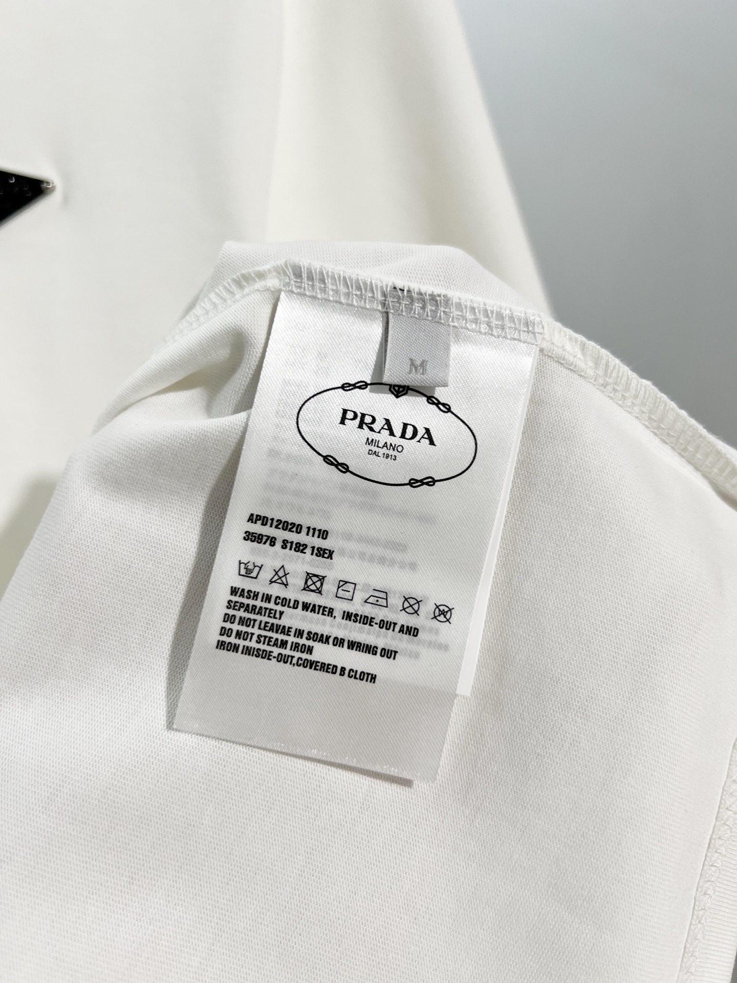    Prada Metal Triangle Letter Logo T-Shirt
