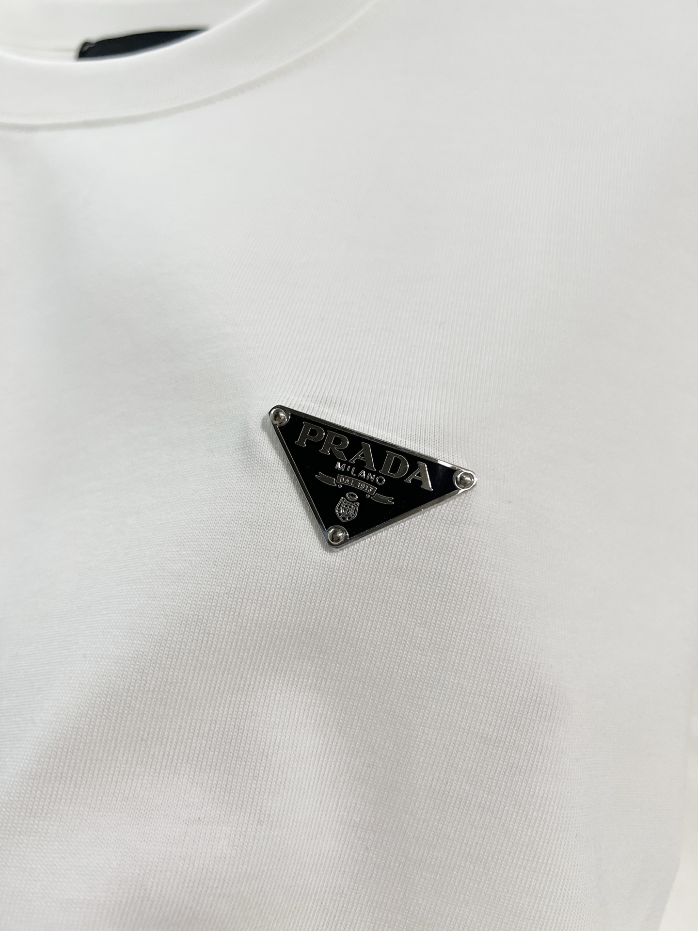    Prada Metal Triangle Letter Logo T-Shirt