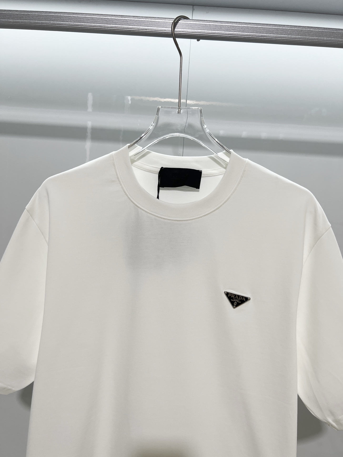    Prada Metal Triangle Letter Logo T-Shirt
