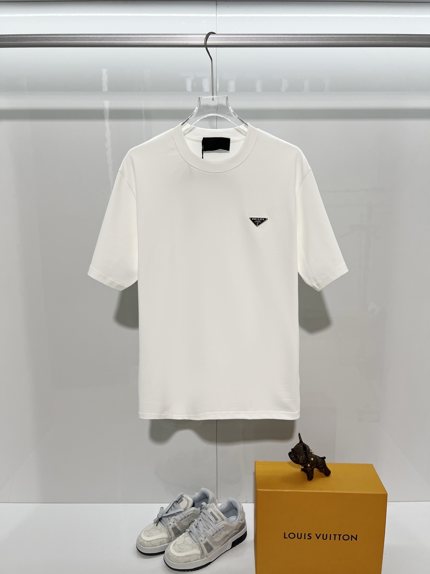    Prada Metal Triangle Letter Logo T-Shirt