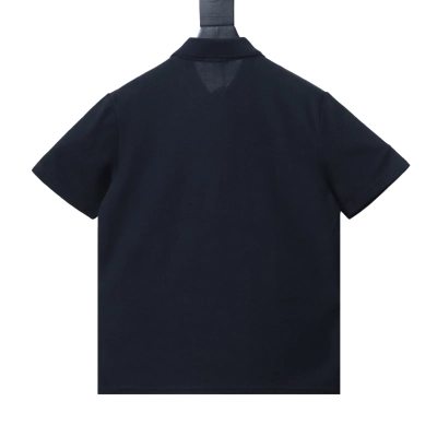 Top Quality    Prada Metal Triangle Silver Letter Polo Shirt 02