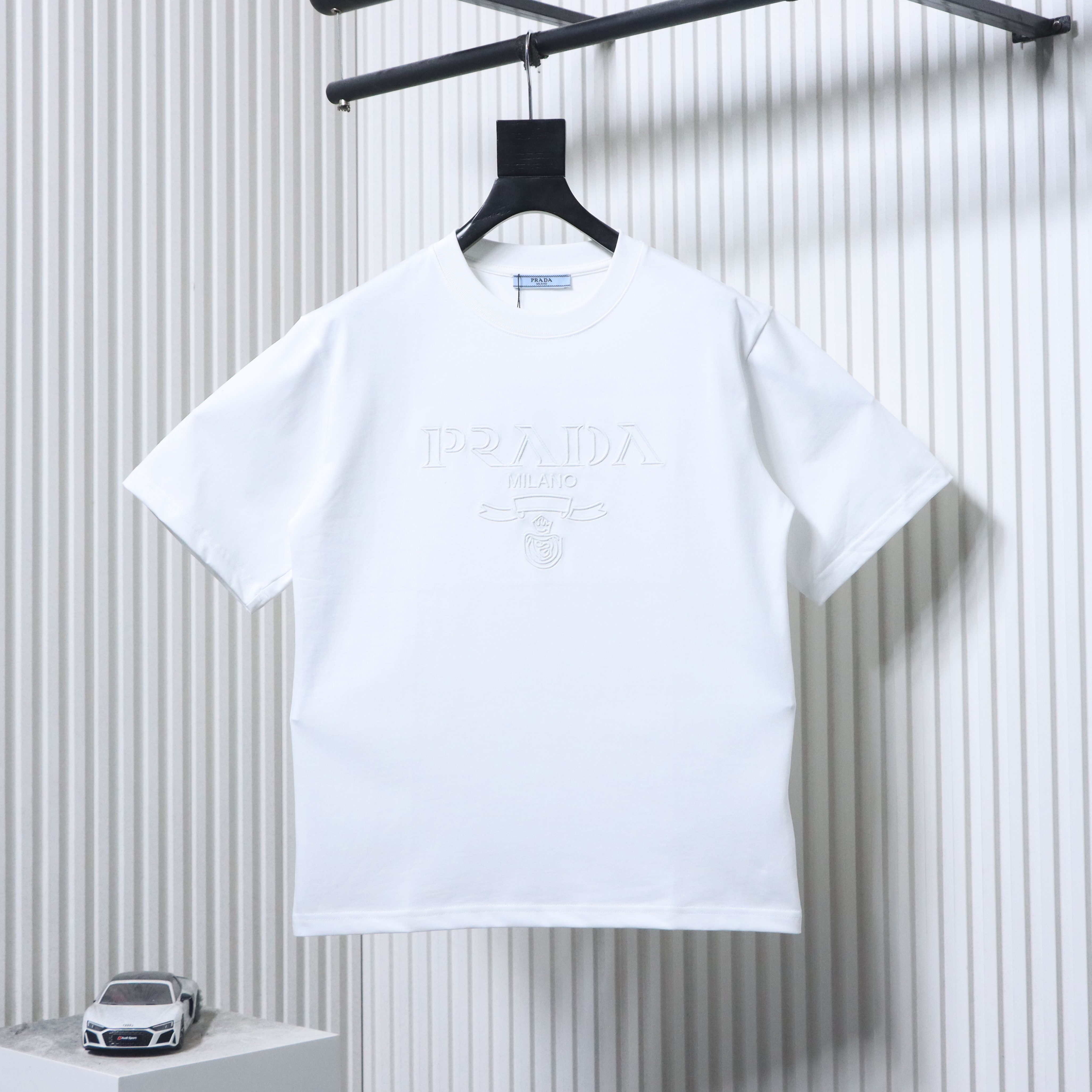    Prada Monogram Logo Embroidery T-Shirt