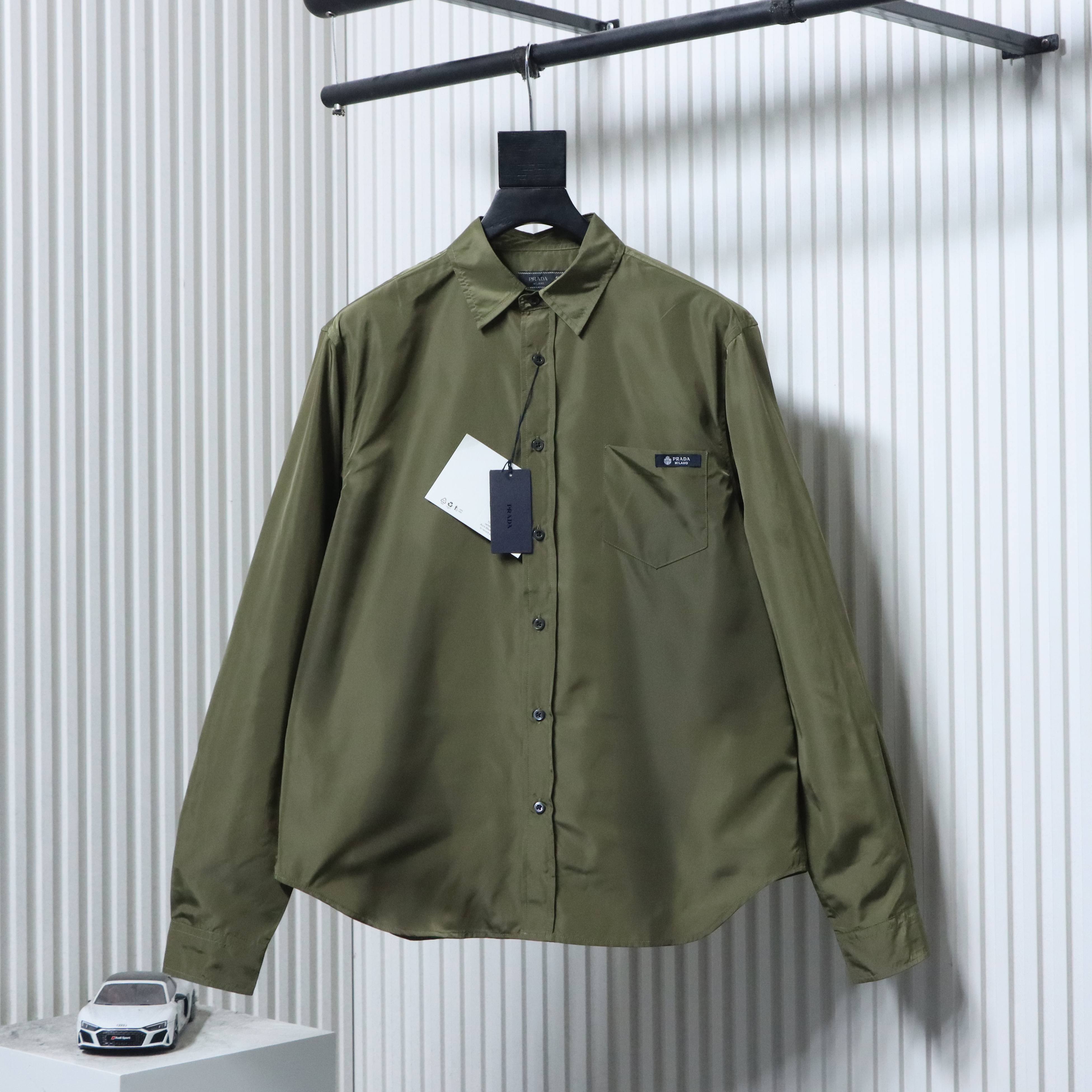    Prada Pocket Label Back Triangle Logo Shirt