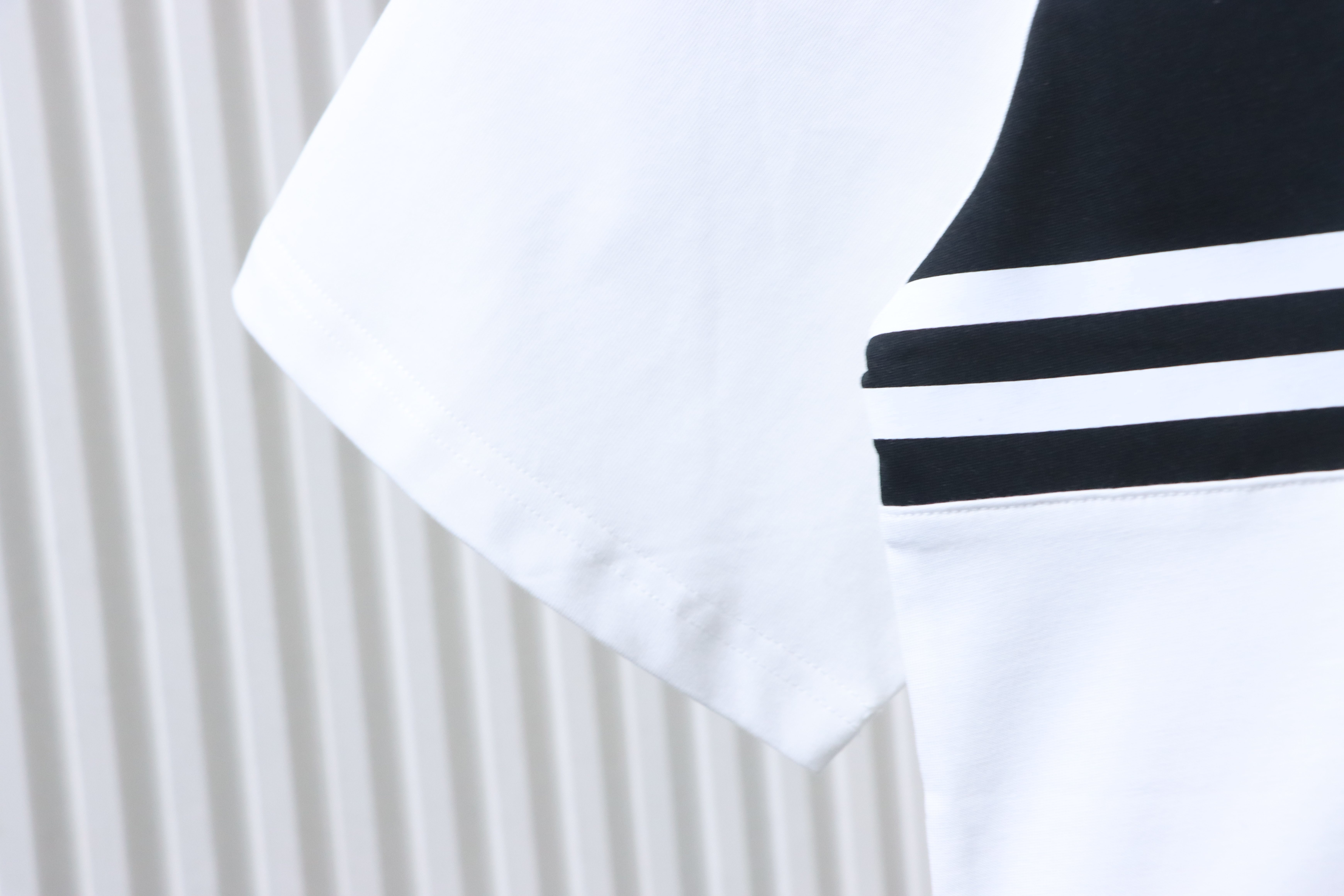    Prada Stripe Panel Triangle Logo T-Shirt