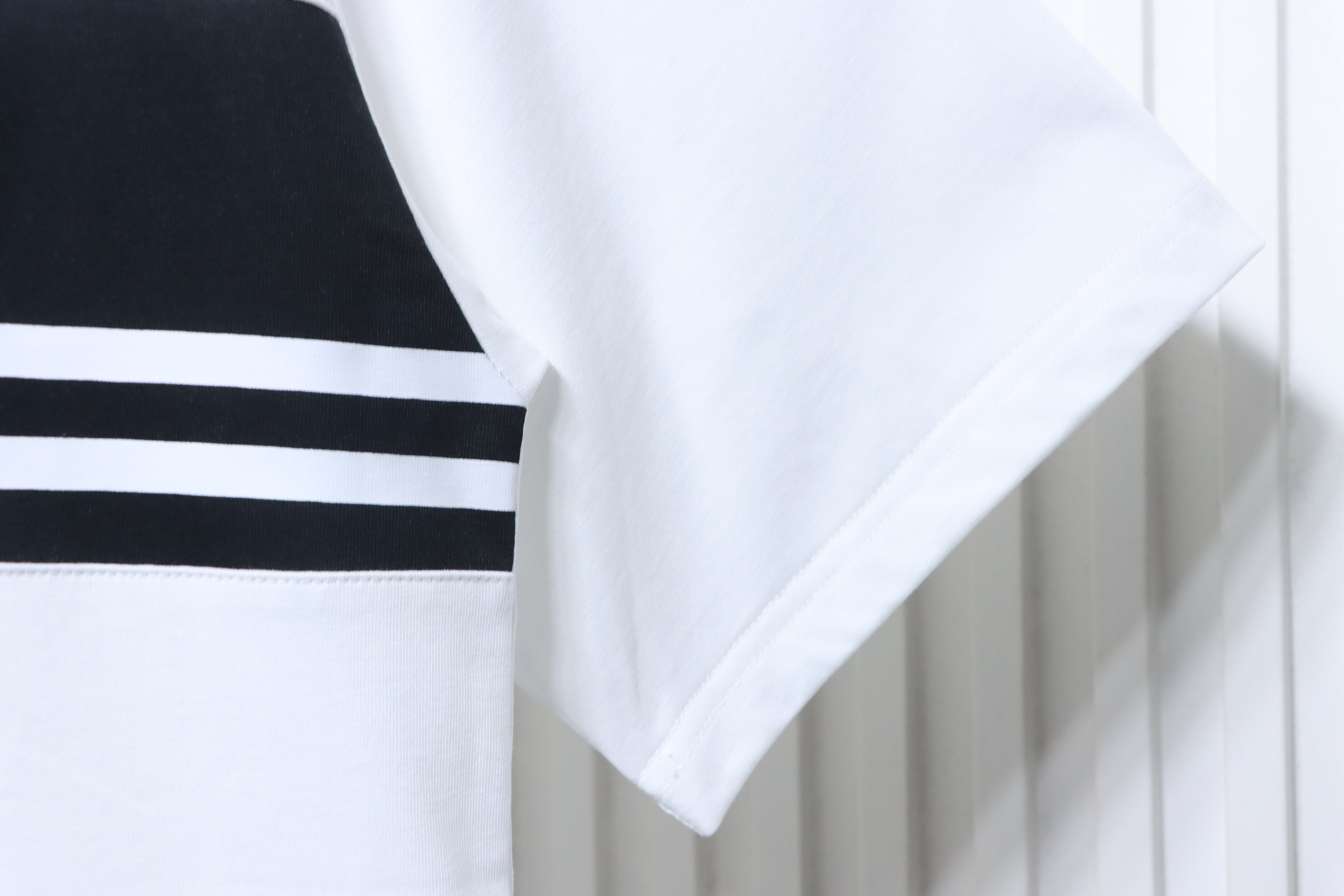    Prada Stripe Panel Triangle Logo T-Shirt