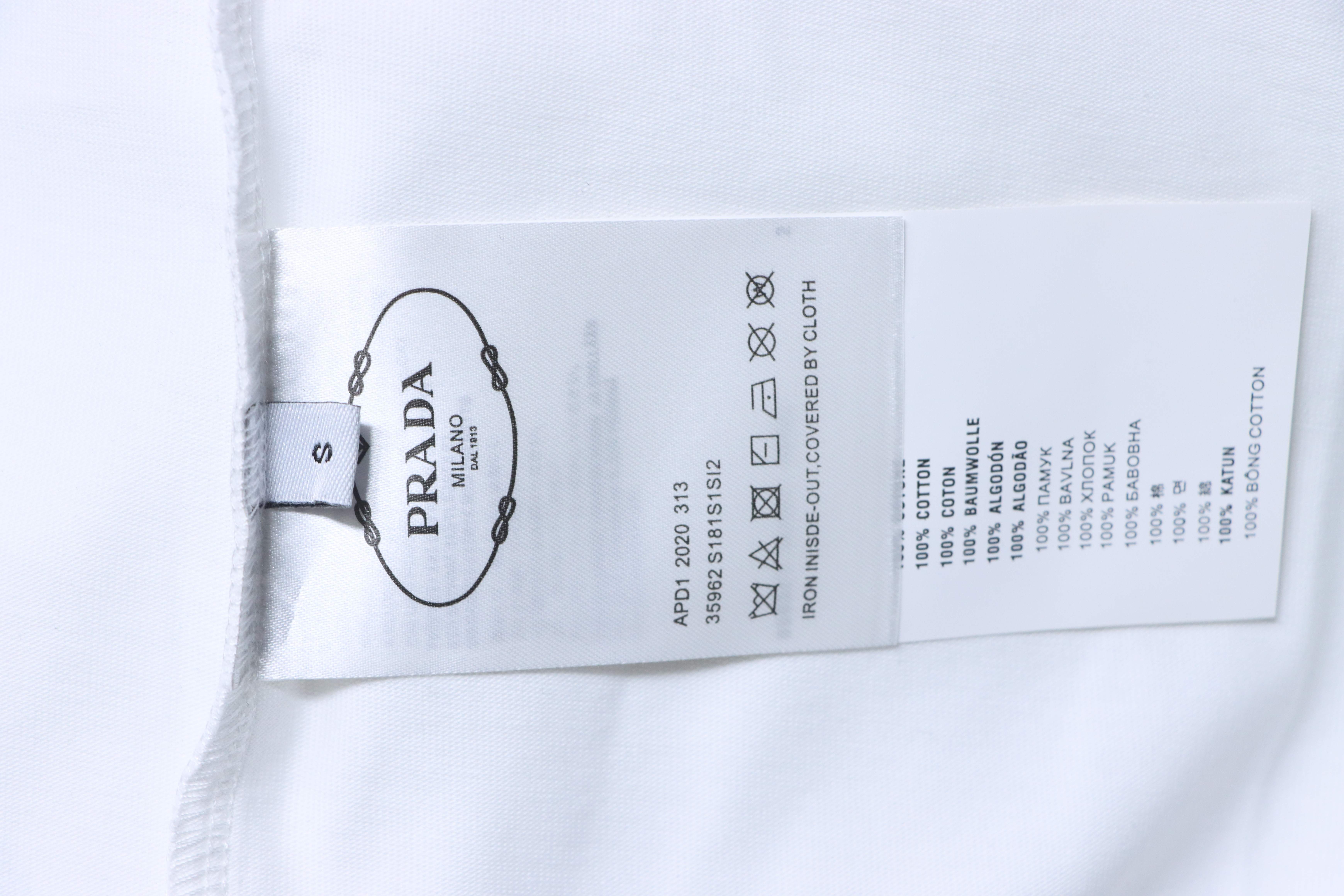    Prada Stripe Panel Triangle Logo T-Shirt