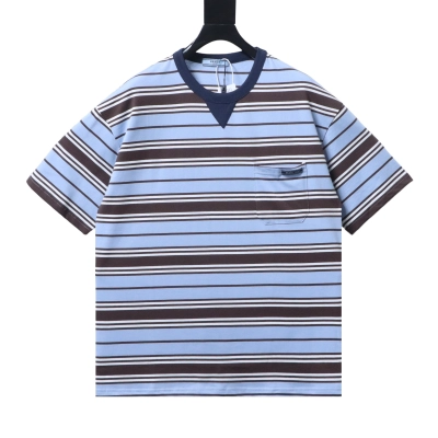 Top Quality    Prada Striped Pocket Label T-Shirt 01