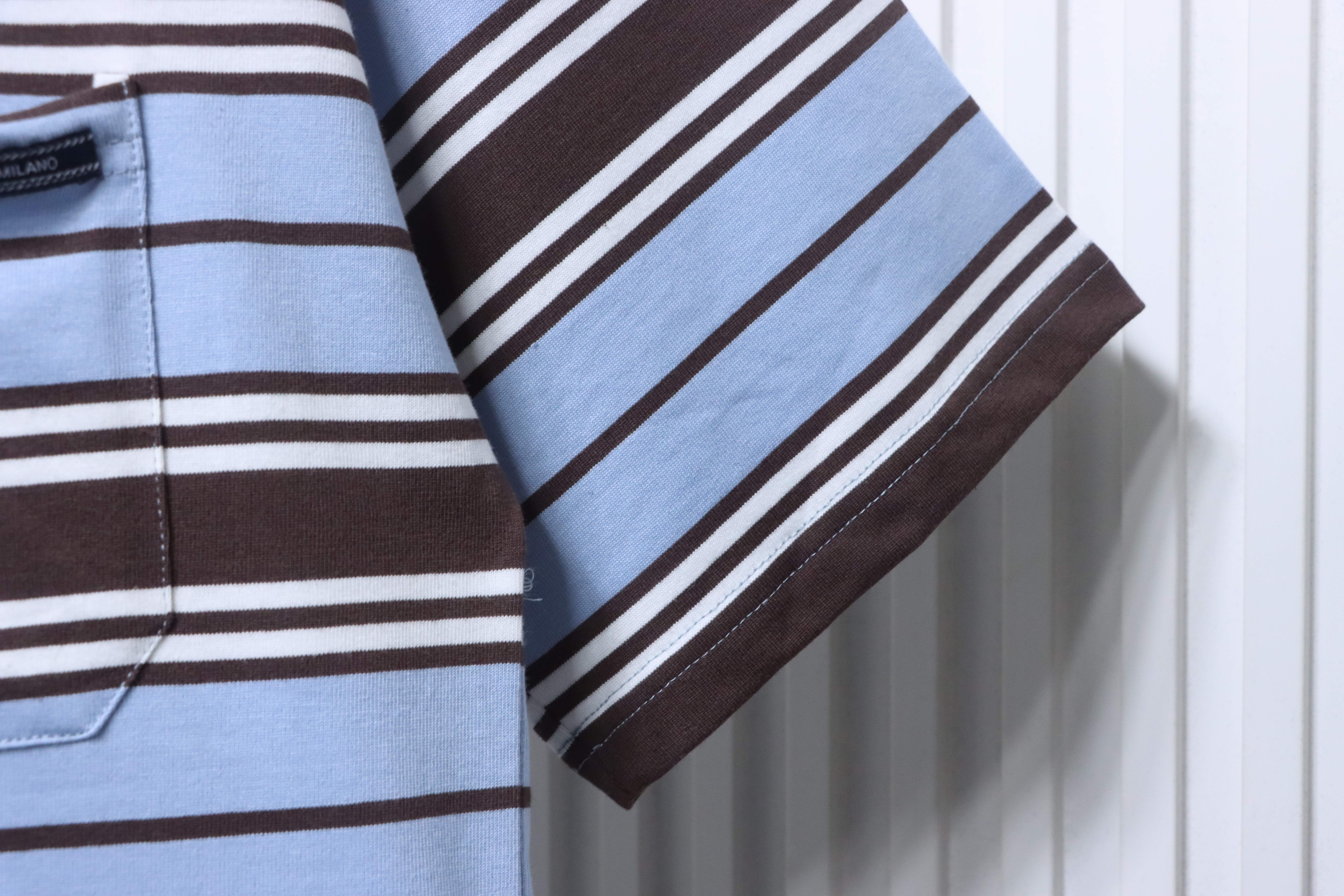    Prada Striped Pocket Label T-Shirt