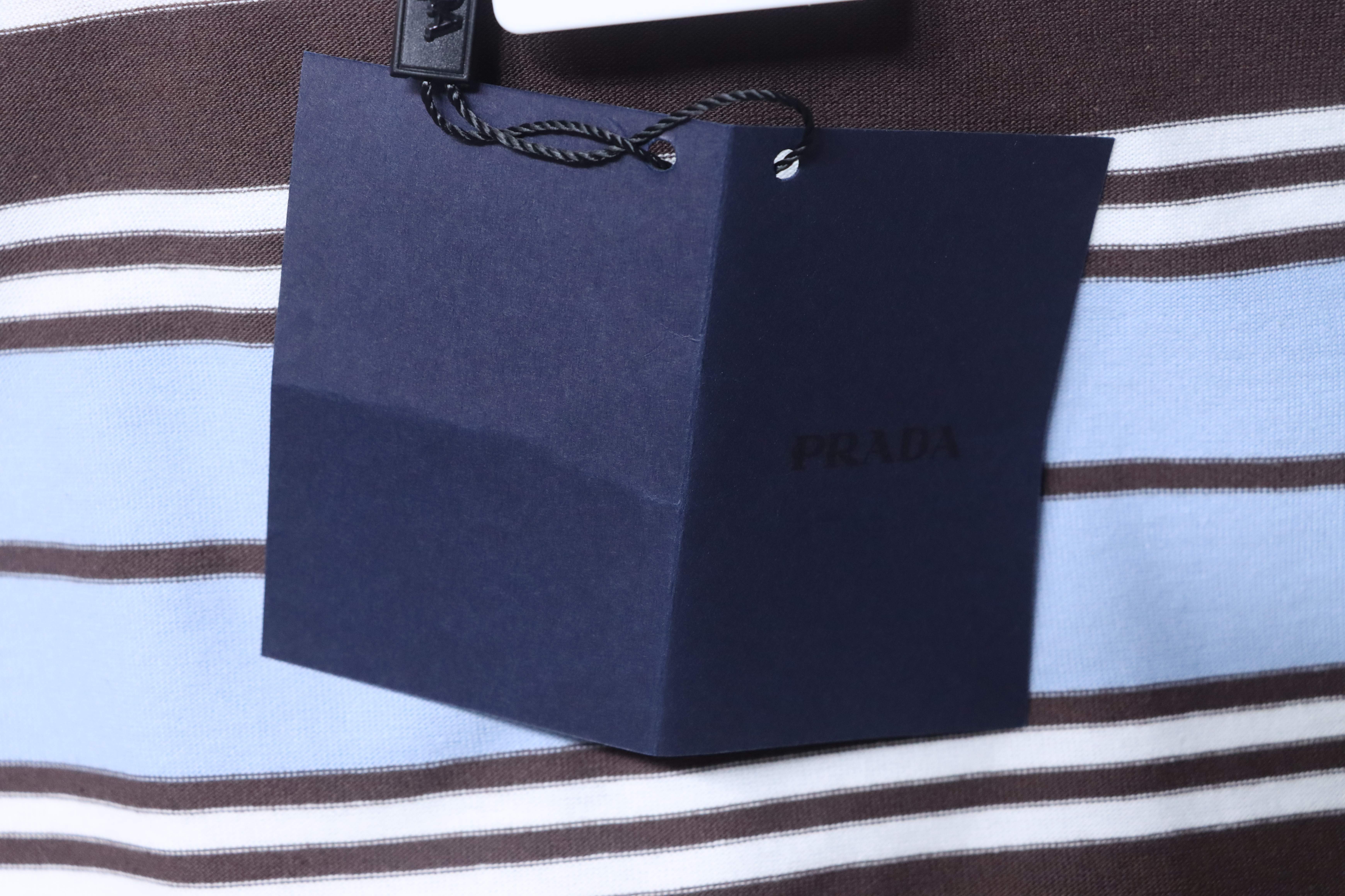    Prada Striped Pocket Label T-Shirt
