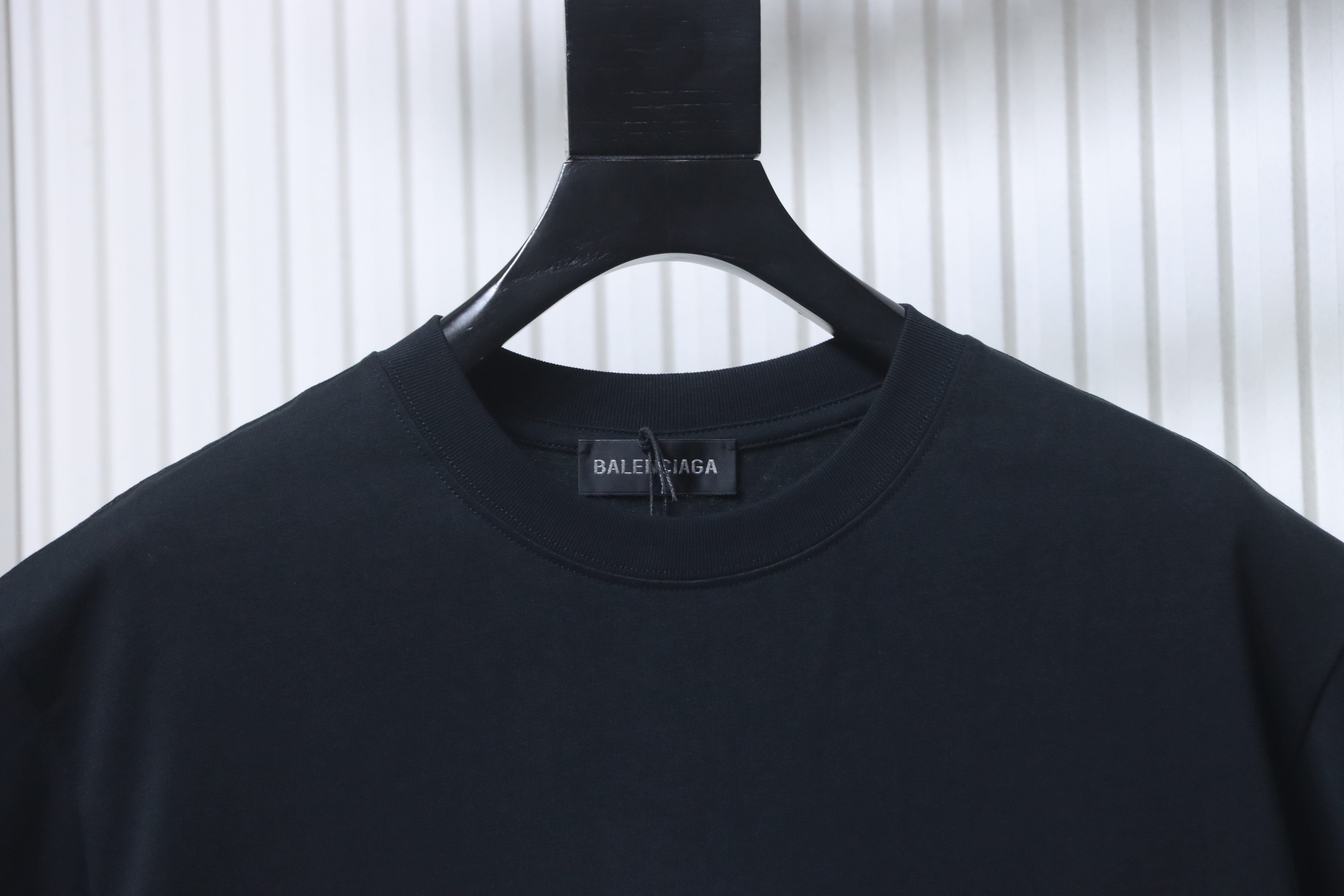    Balenciaga Blue Circle Print Letter T-Shirt Black
