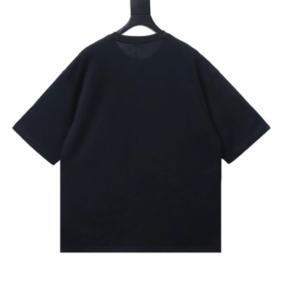 Miu Miu Classic Embroidered Badge Letter T-Shirt Black 02