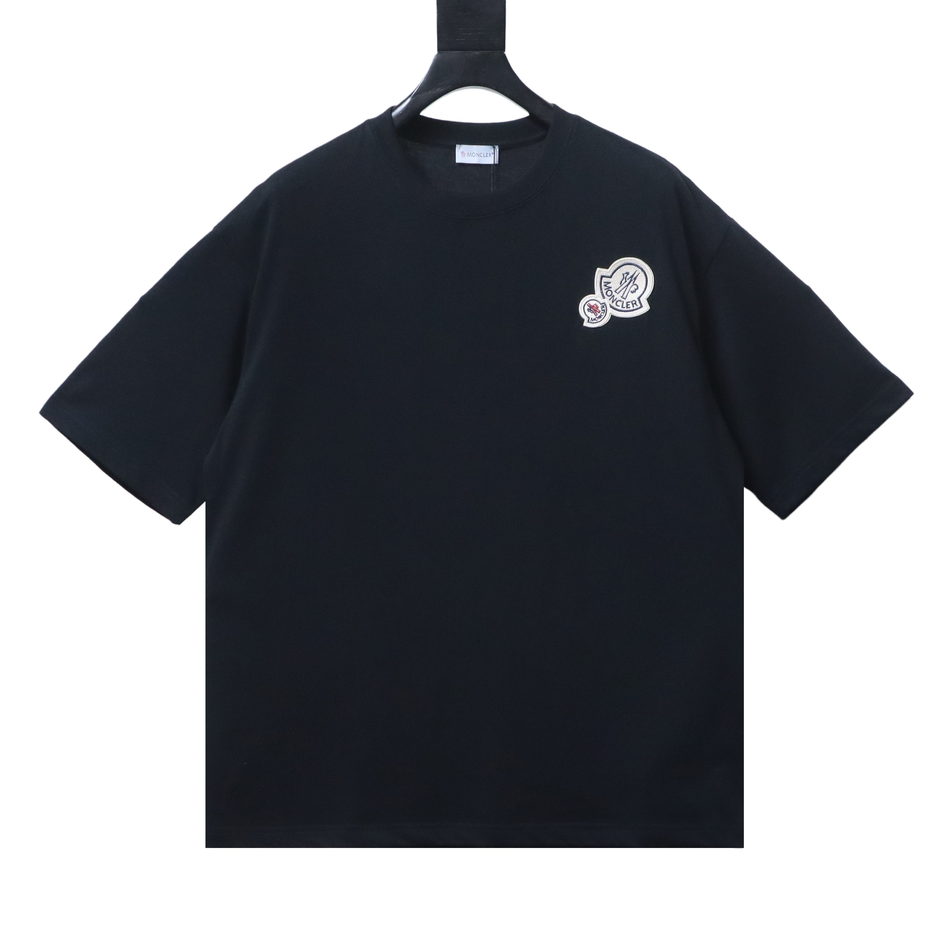    Moncler Double Logo Embroidered T-Shirt Black