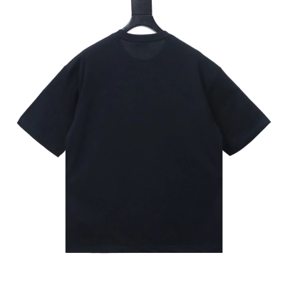 Top Quality    Moncler Double Logo Embroidered T-Shirt Black 02