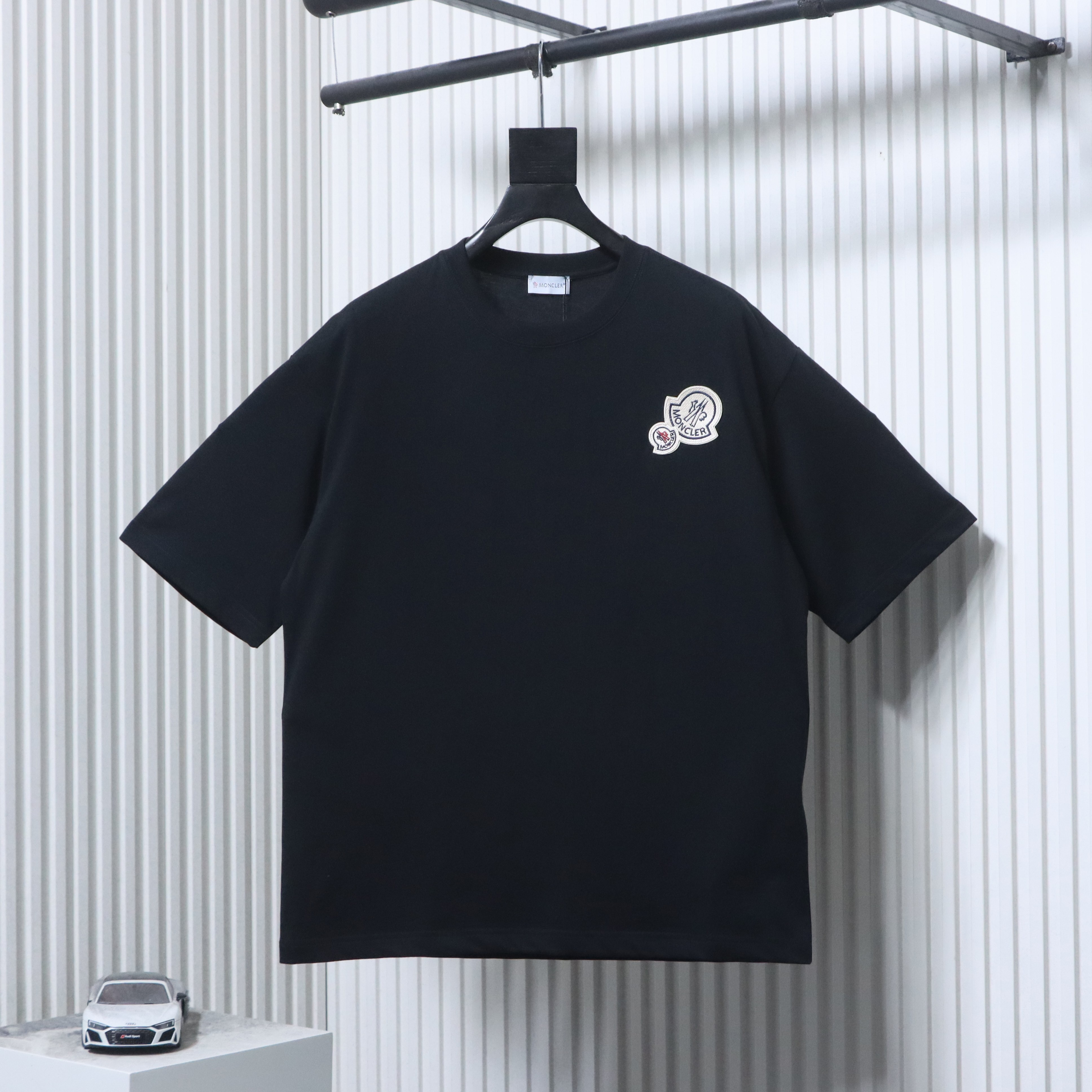    Moncler Double Logo Embroidered T-Shirt Black