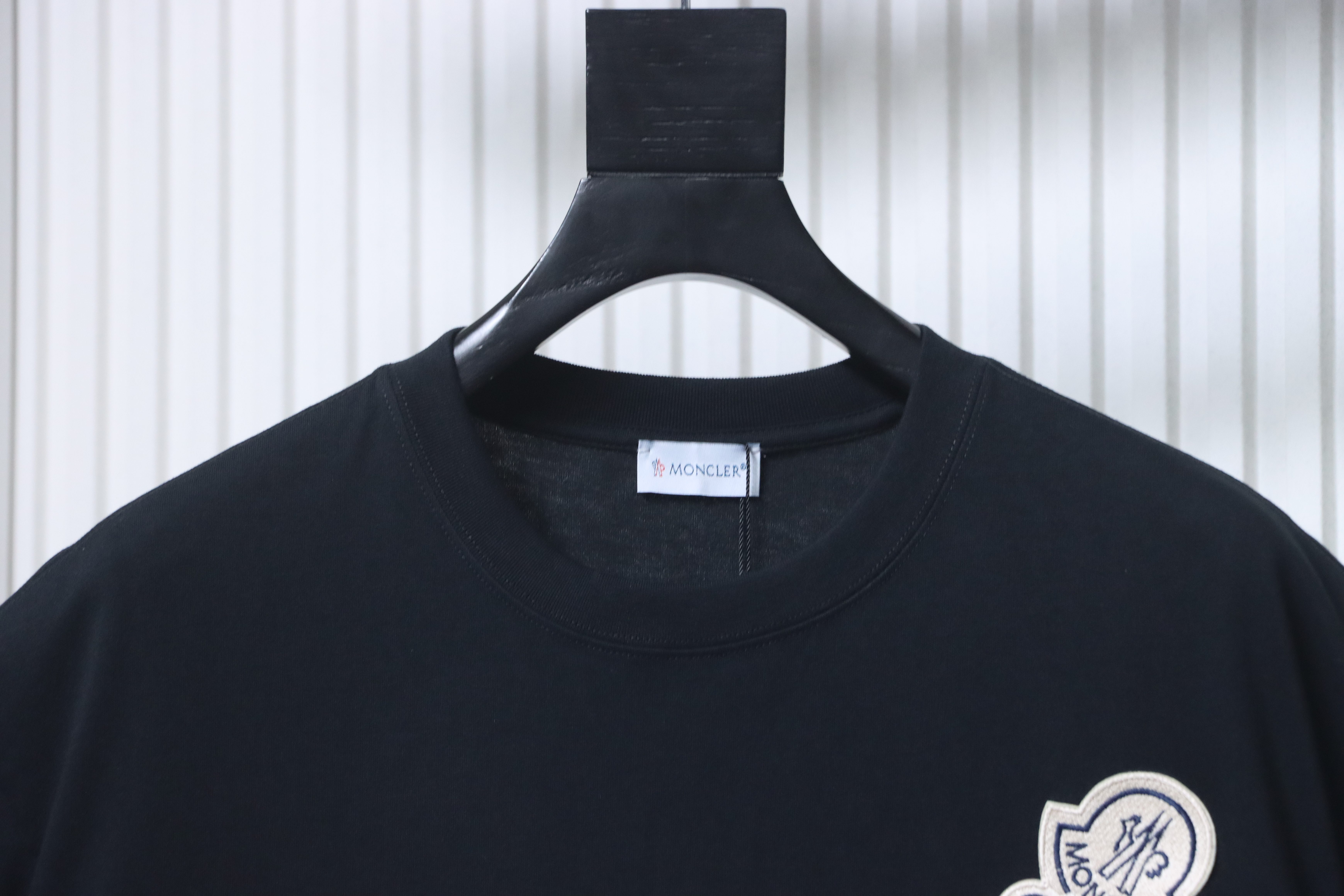    Moncler Double Logo Embroidered T-Shirt Black