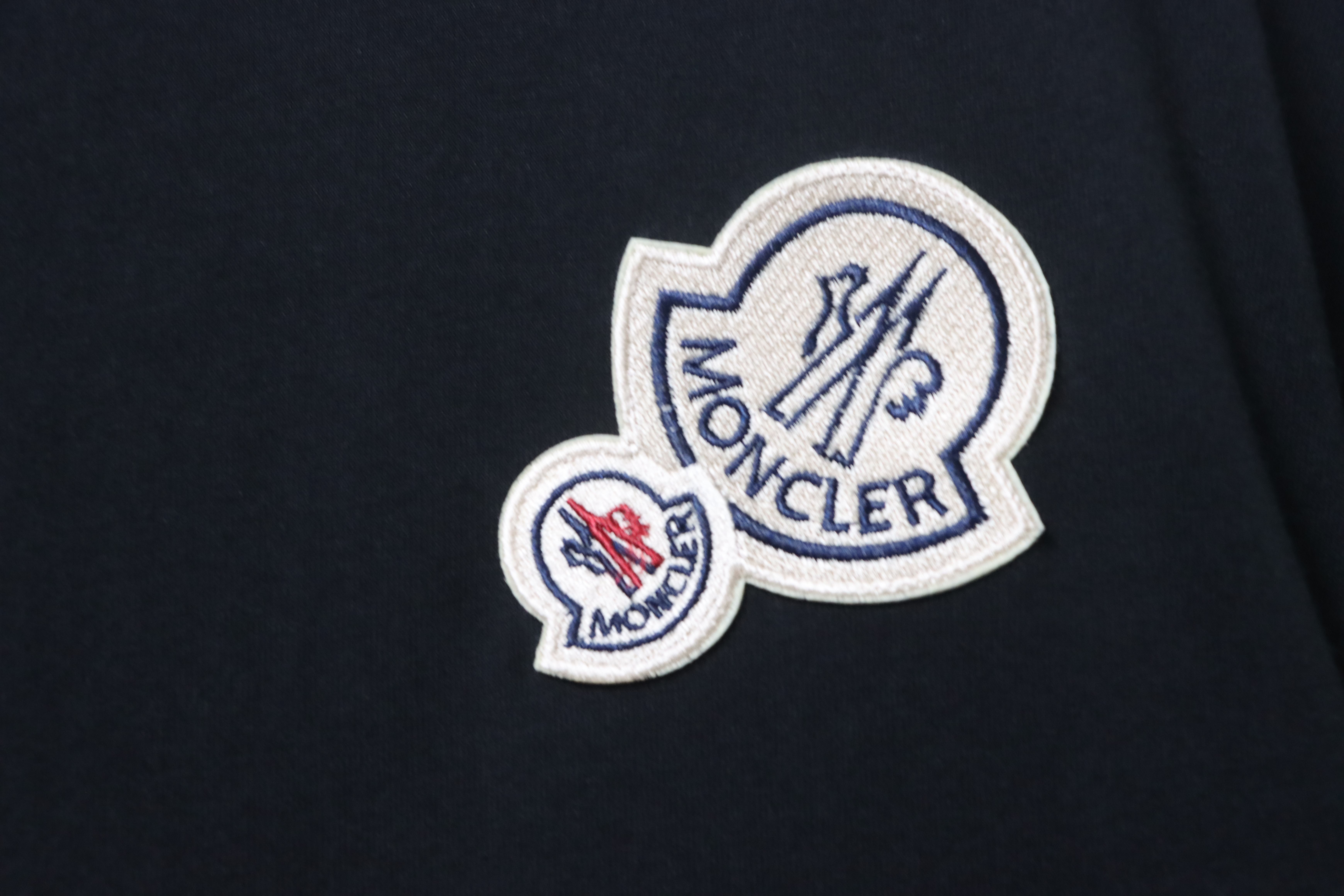    Moncler Double Logo Embroidered T-Shirt Black
