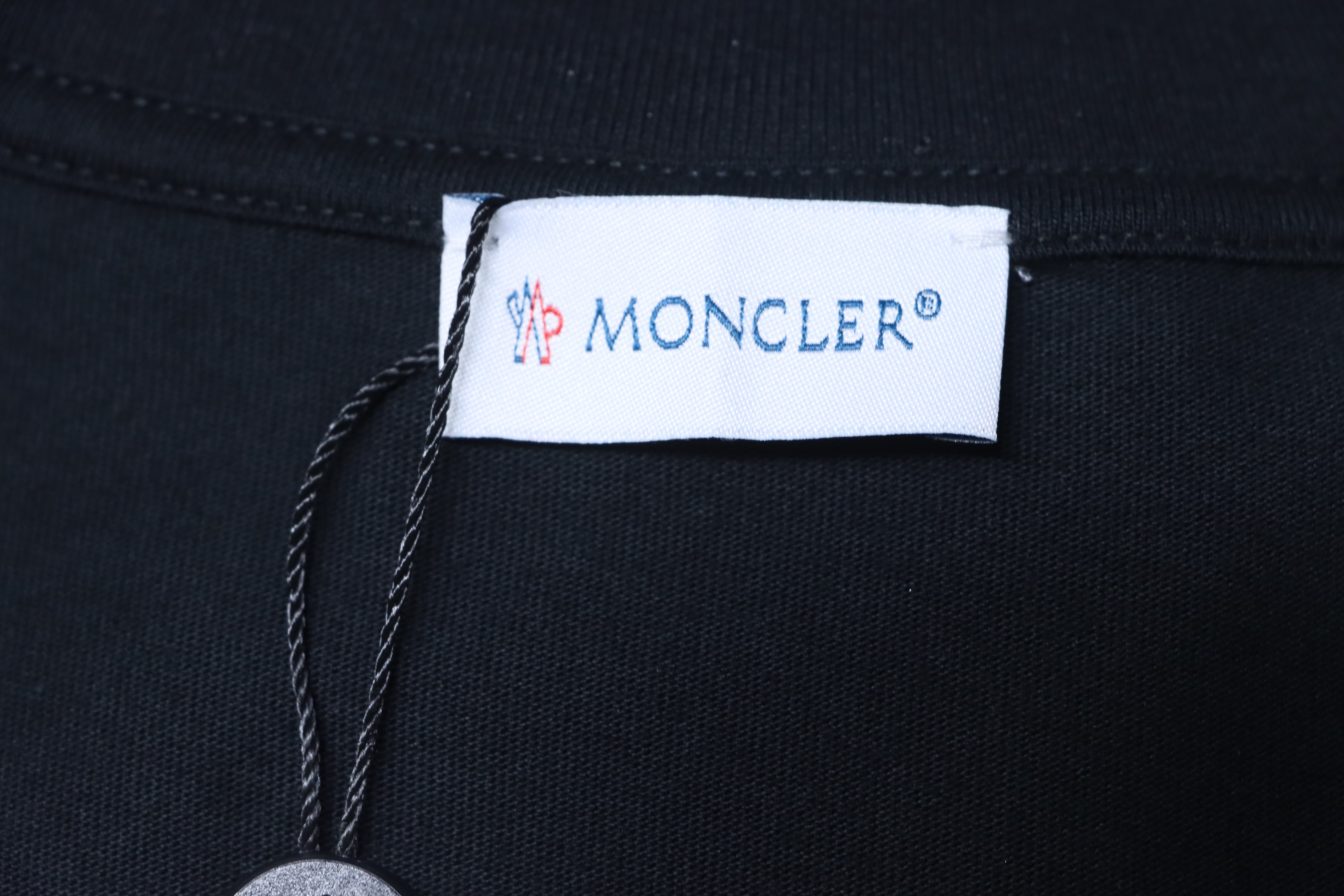    Moncler Double Logo Embroidered T-Shirt Black
