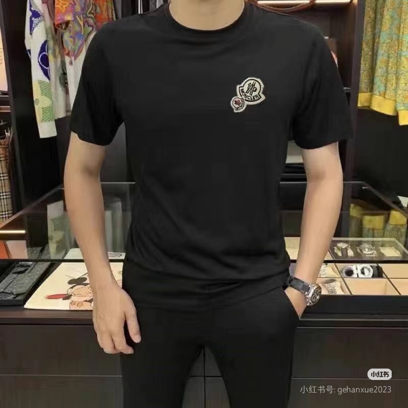    Moncler Double Logo Embroidered T-Shirt Black