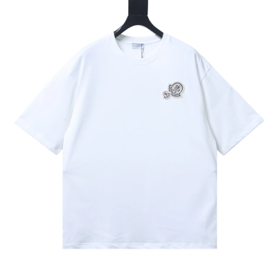 Top Quality    Moncler Double Logo Embroidered T-Shirt White 01