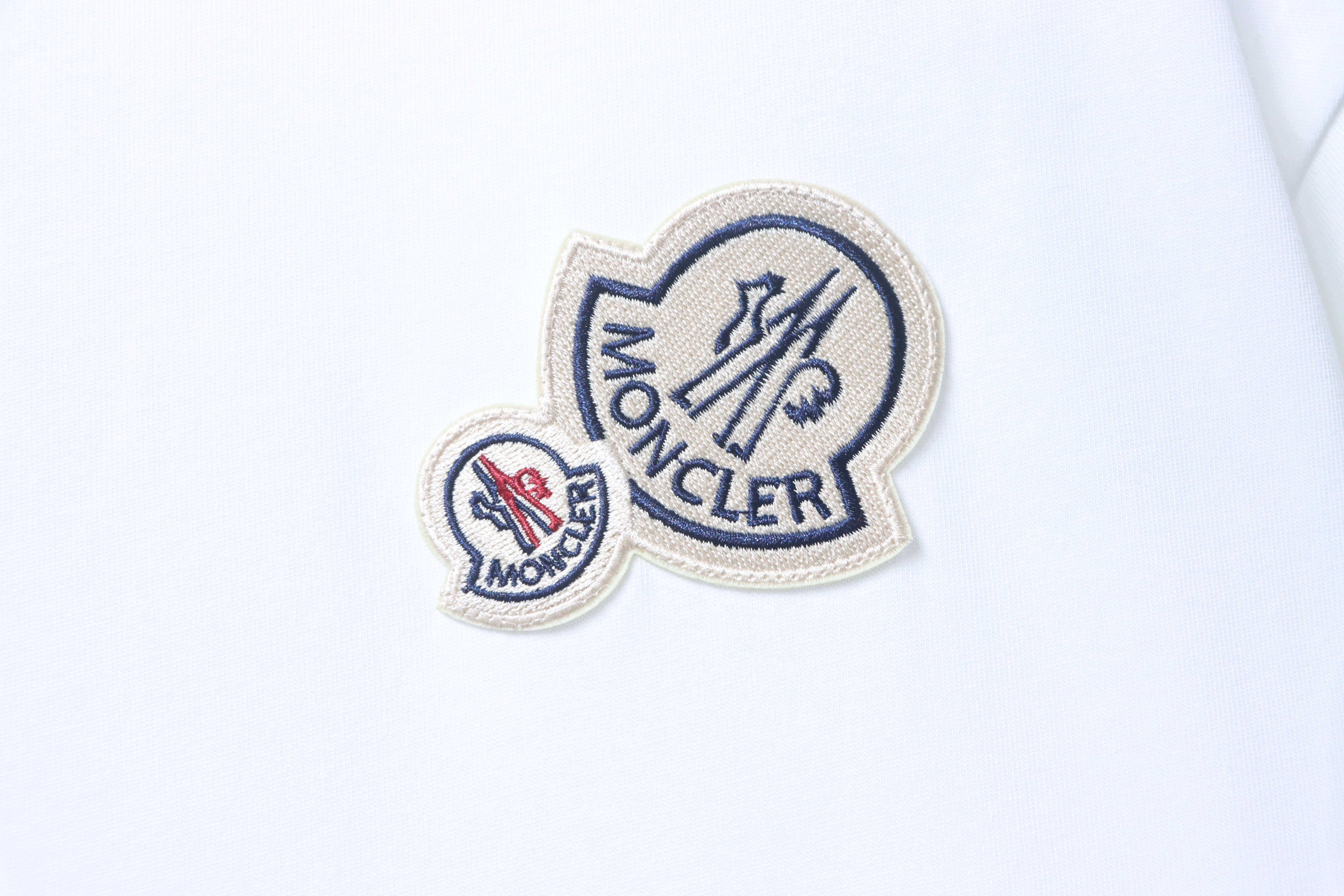    Moncler Double Logo Embroidered T-Shirt White