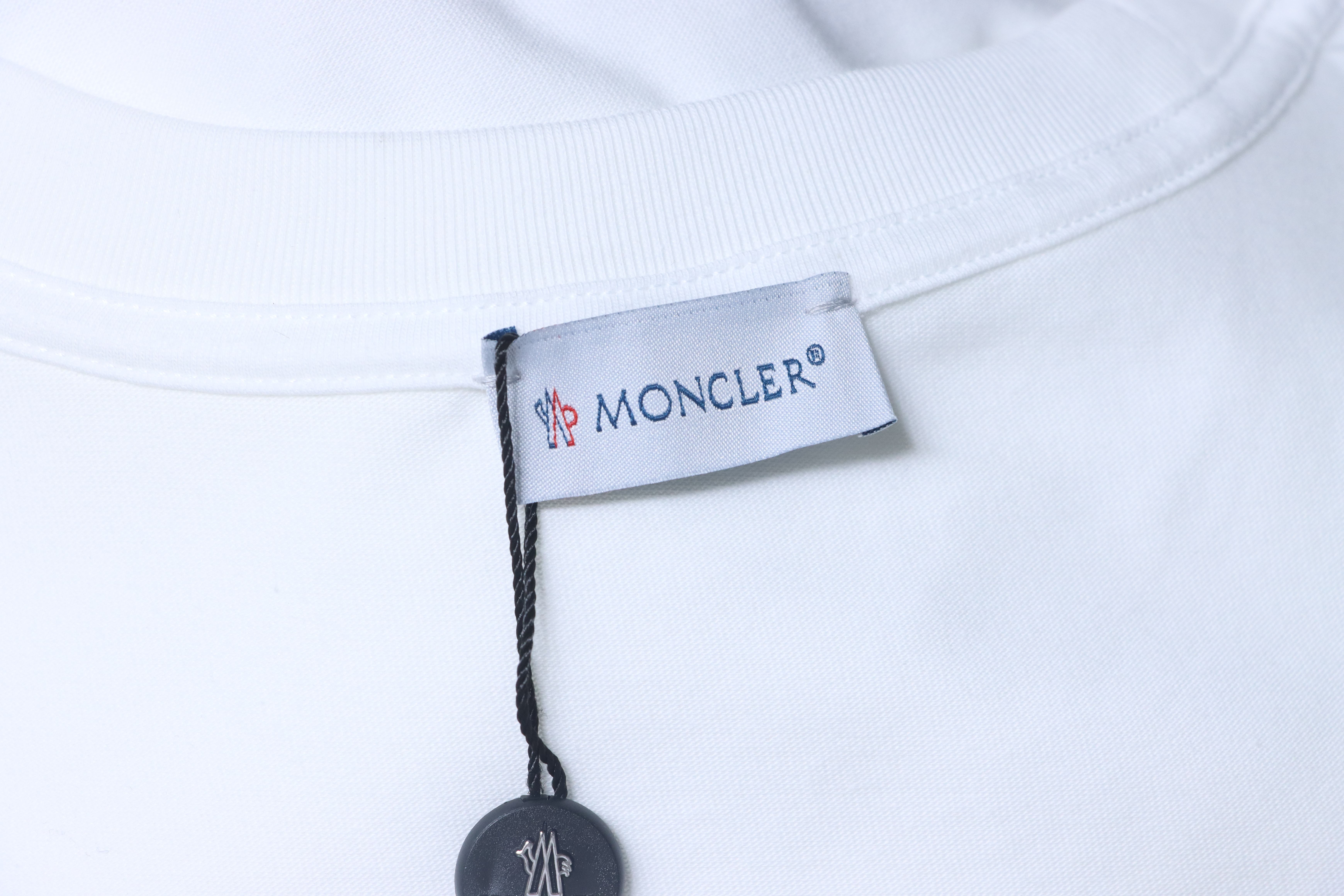    Moncler Double Logo Embroidered T-Shirt White