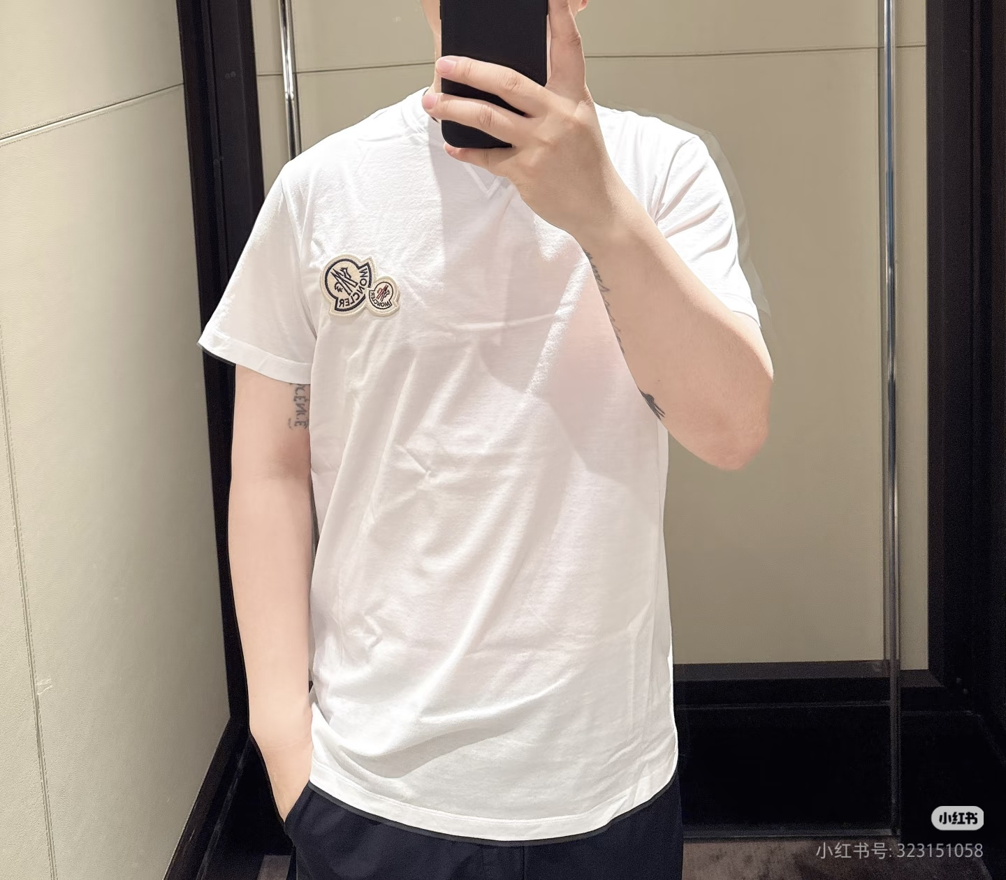    Moncler Double Logo Embroidered T-Shirt White