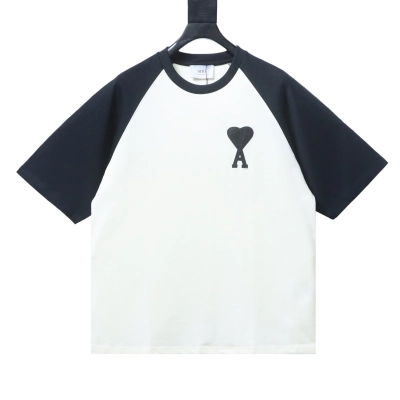   Ami Paris 26ss color-block t-shirt Black 01