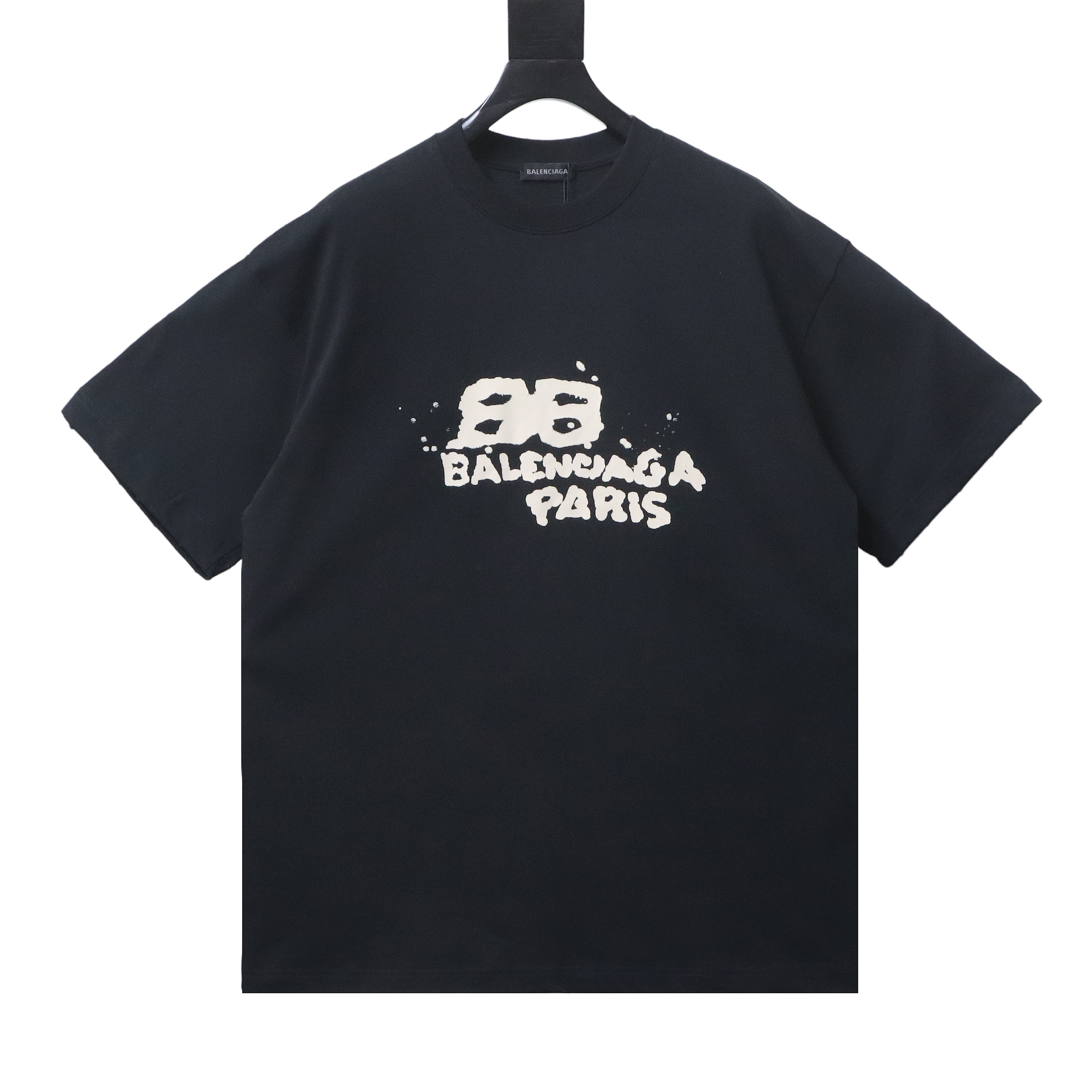    Balenciaga Double B Graffiti Splash Letter T-Shirt