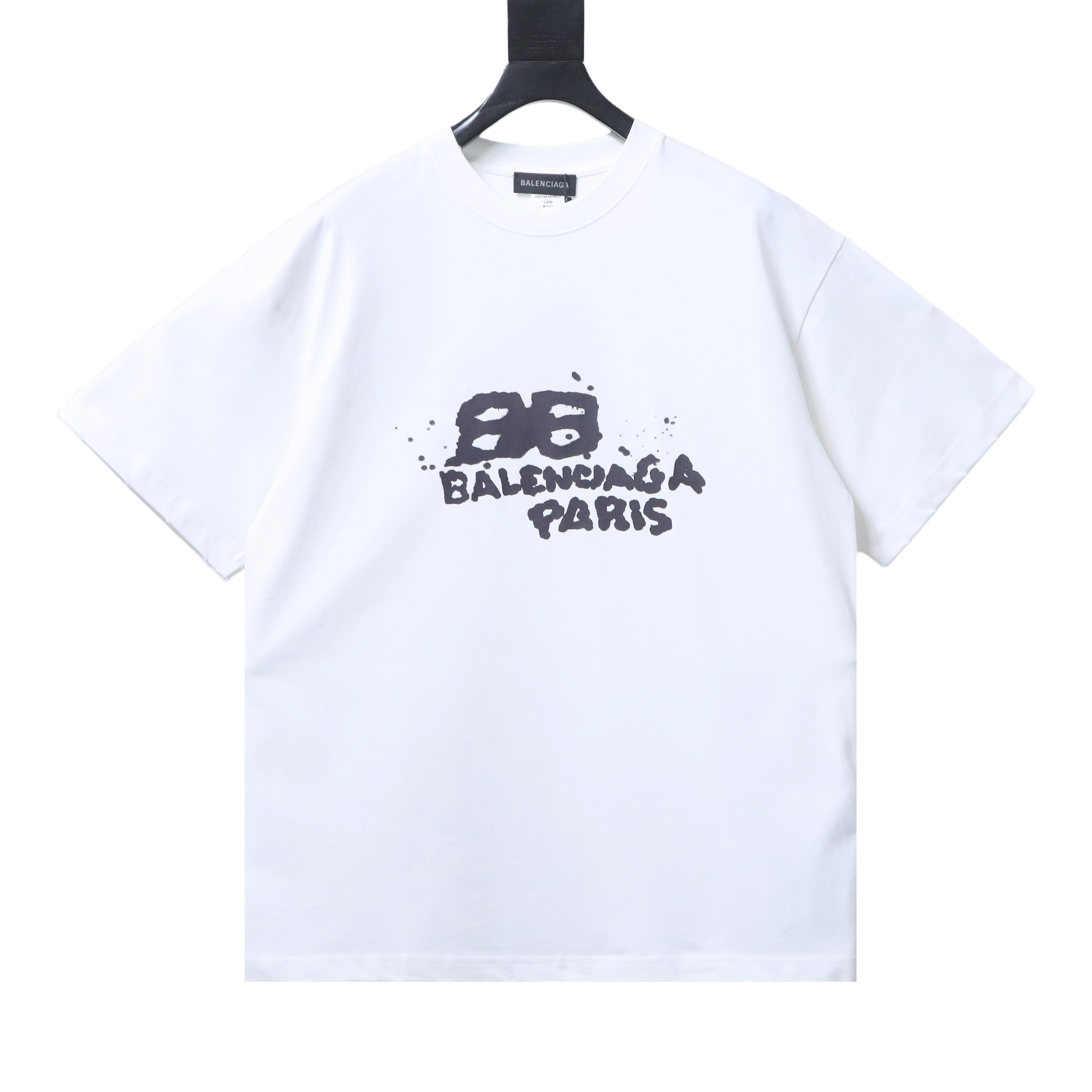    Balenciaga Double B Graffiti Splash Letter T-Shirt White