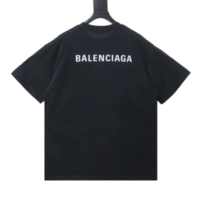   Balenciaga Front and Back Letter Print T-Shirt black 02