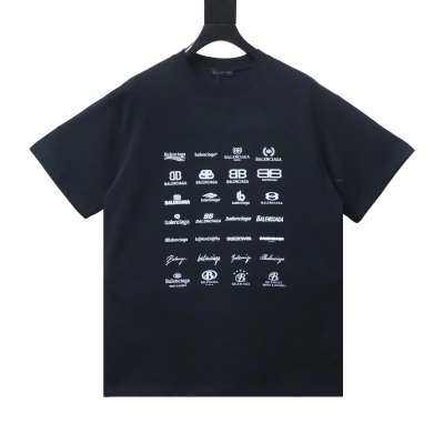    Balenciaga Multi-Label Print T-Shirt black 01