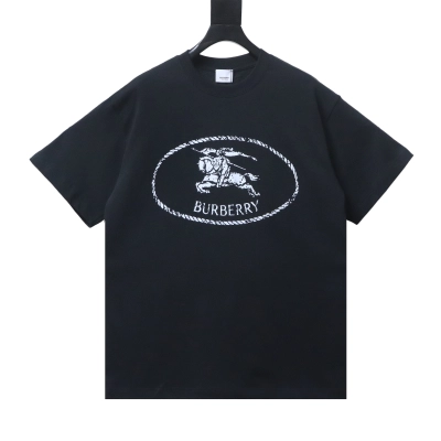    Burberry 26SS Knight Equestrian Stamp Round Neck T-Shirt black 01