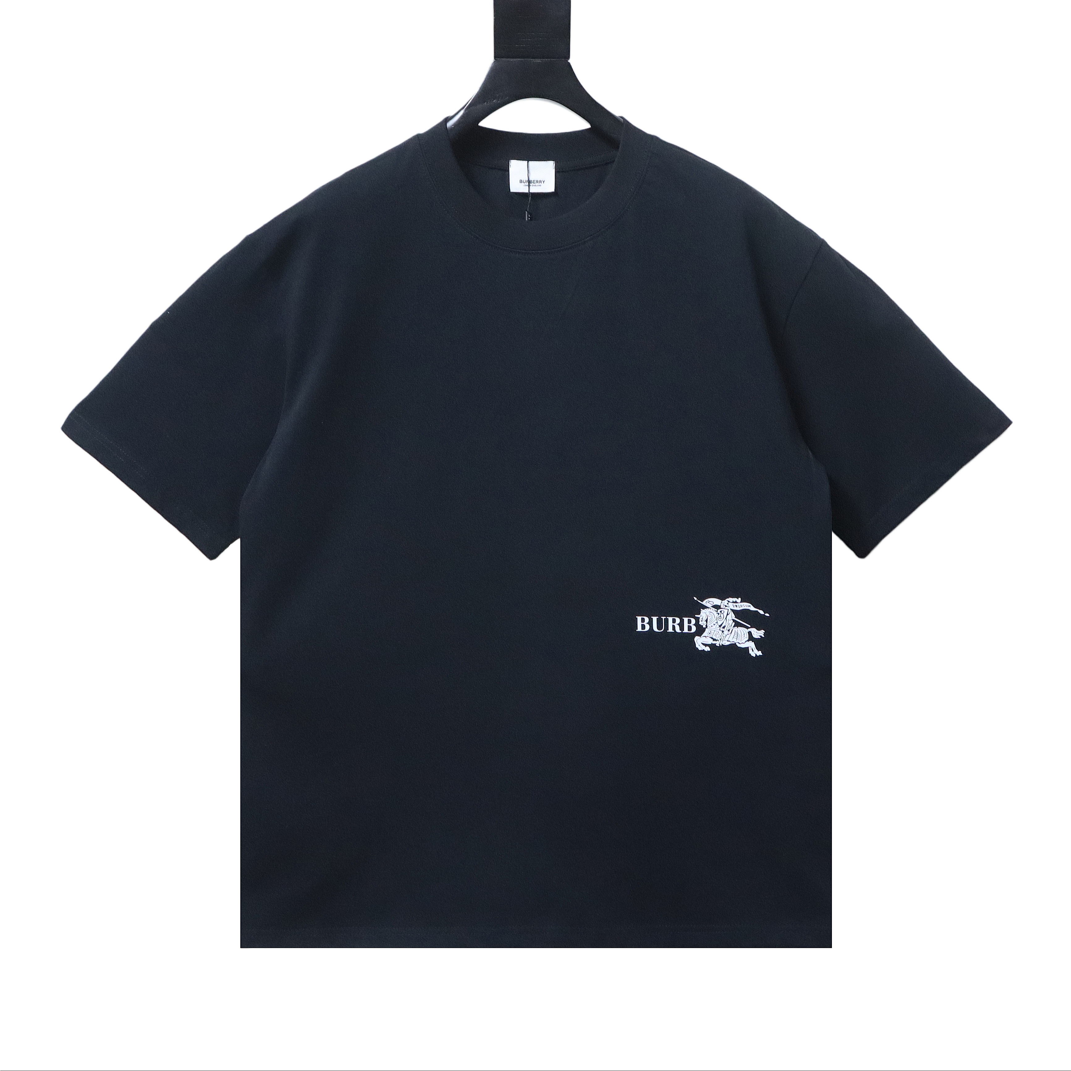    Burberry  Knight Stamp Cotton T-shirt in Chalk Black