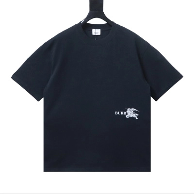    Burberry  Knight Stamp Cotton T-shirt in Chalk Black 01