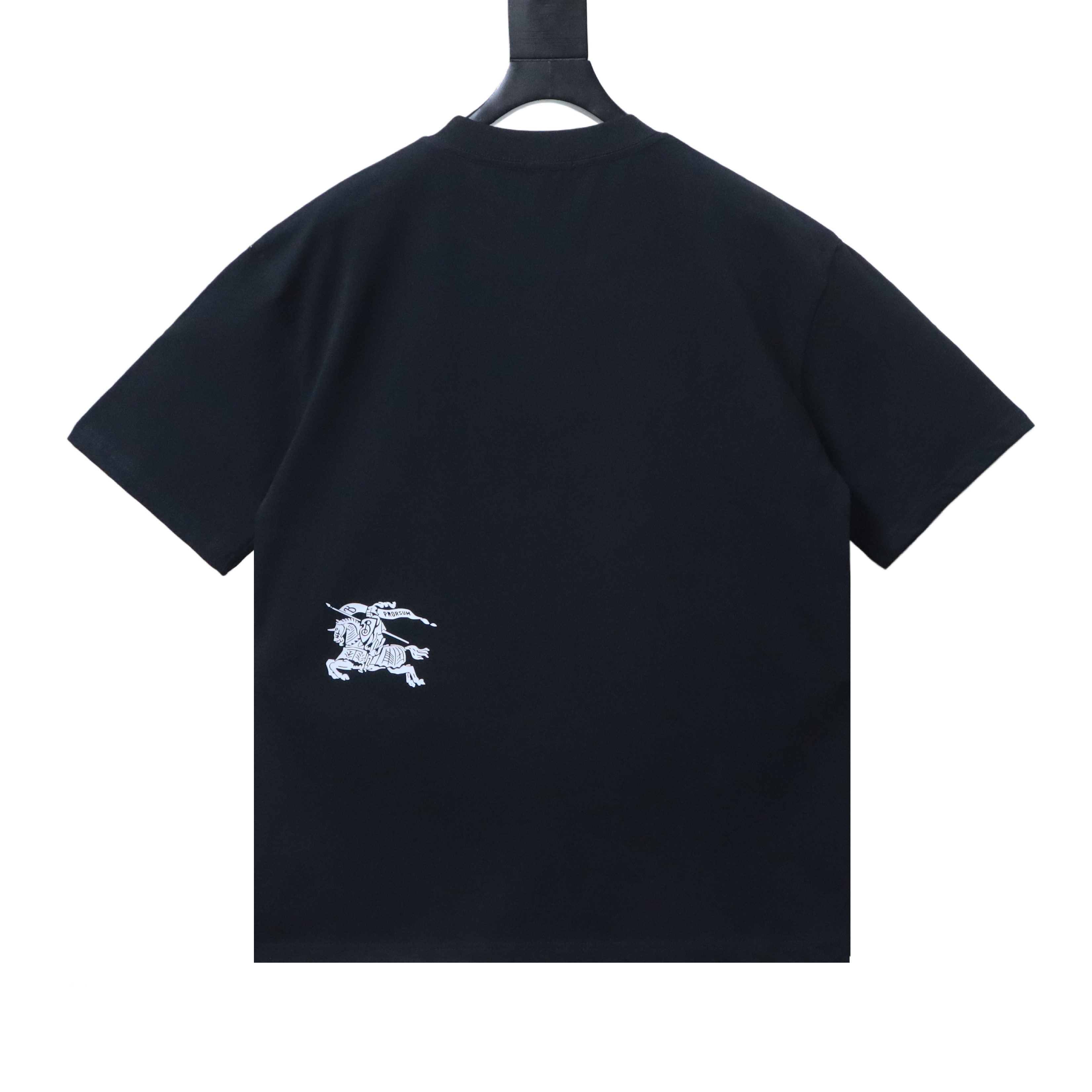    Burberry  Knight Stamp Cotton T-shirt in Chalk Black
