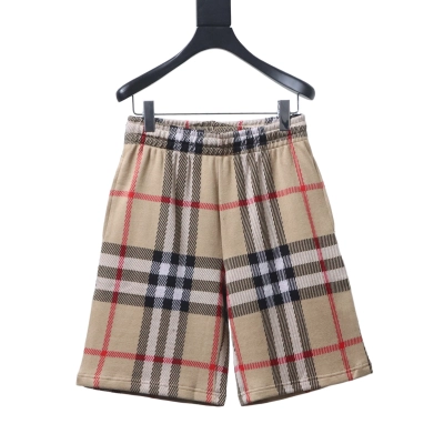 Top Quality    Burberry plaid knit set shorts Red 01
