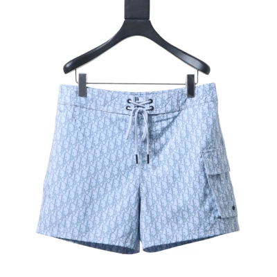 Top Quality    Dior CD Obi Drawstring Shorts Blue 01