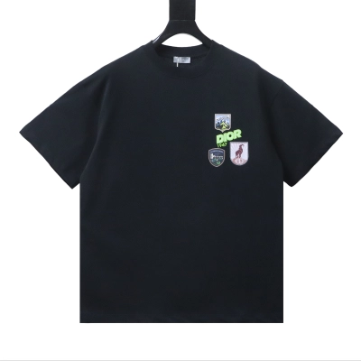 Top Quality    Dior Patch Embroidered T-Shirt black 01