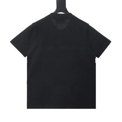 Gucci Stripe Letter Jacquard Knit Polo Shirt 02