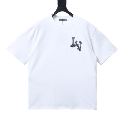    Louis Vuitton 26ss Embroidered T-Shirt White 01